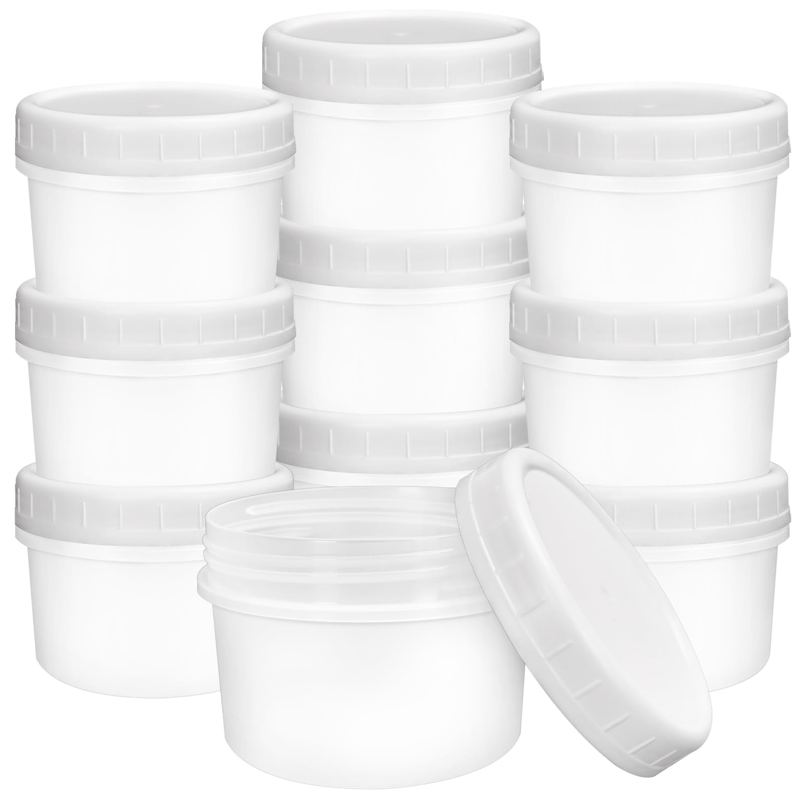 ISUSSER 10 Pack 4oz Reusable Small Plastic Containers with Screw Lids, Small Food Storage Freezer Containers, Stackable Food Sto