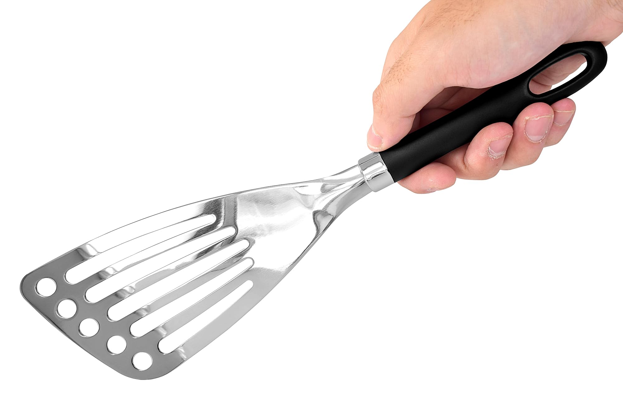Seki Japan Right Handed Stainless Steel Spatula Wide Thin Slotted Turner Kitchen Utensils