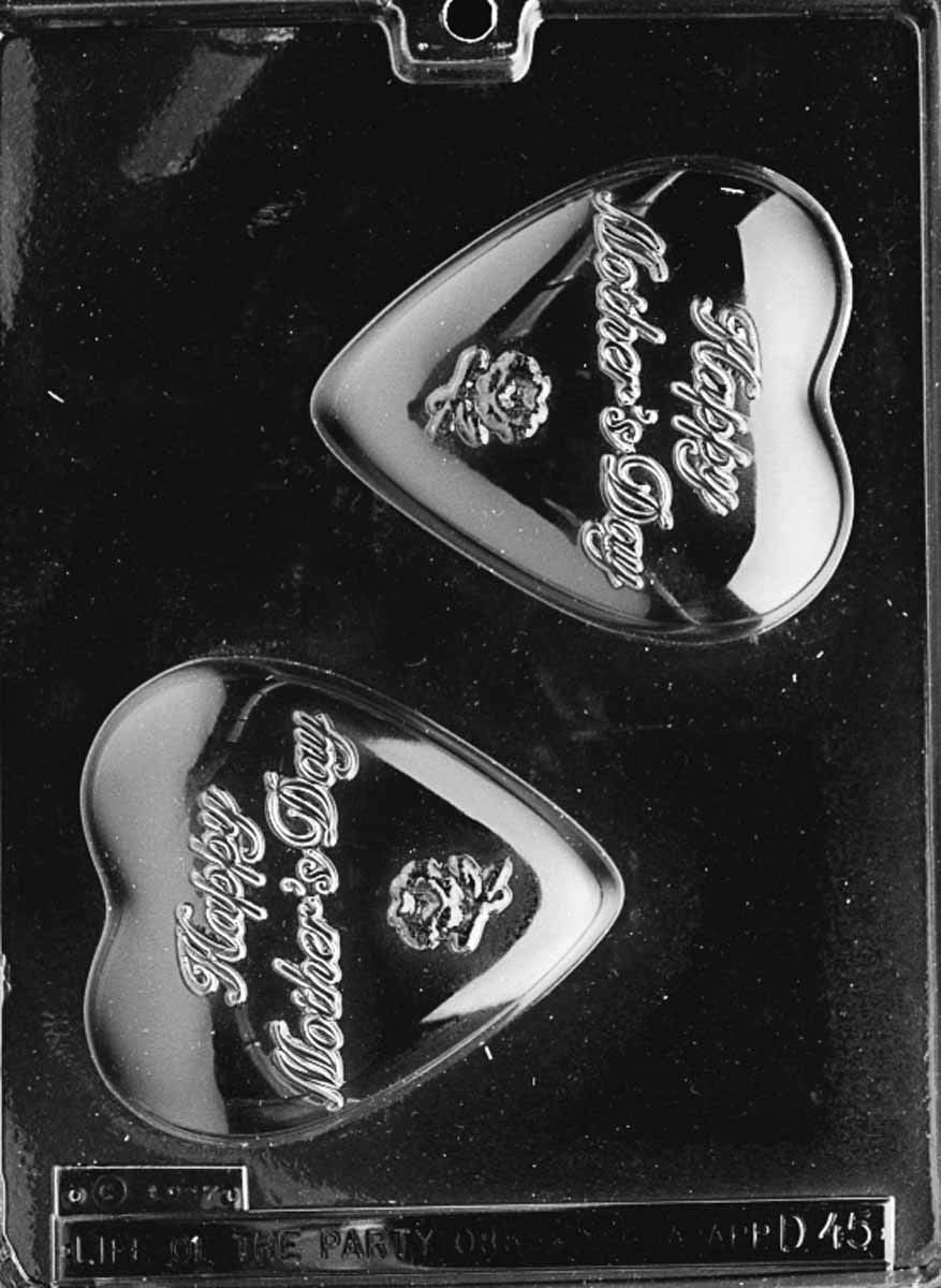 Grandmama'S Goodies D045 Happy Mother'S Day Heart Chocolate Candy Soap Mold With Exclusive Molding Instructions