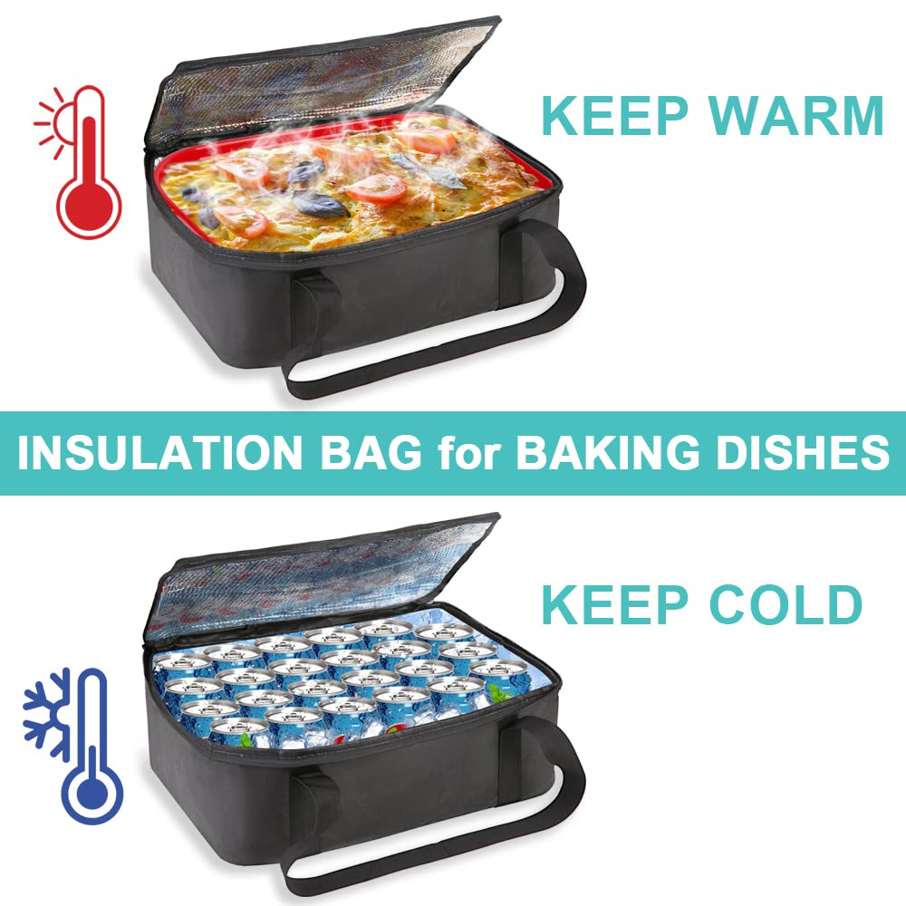 Bodaon Insulated Casserole Carrier Bag, Fits 9X13 And 11X15 Inch Baking Dish With Lid, Casserole Carriers For Hot Or Cold Food F