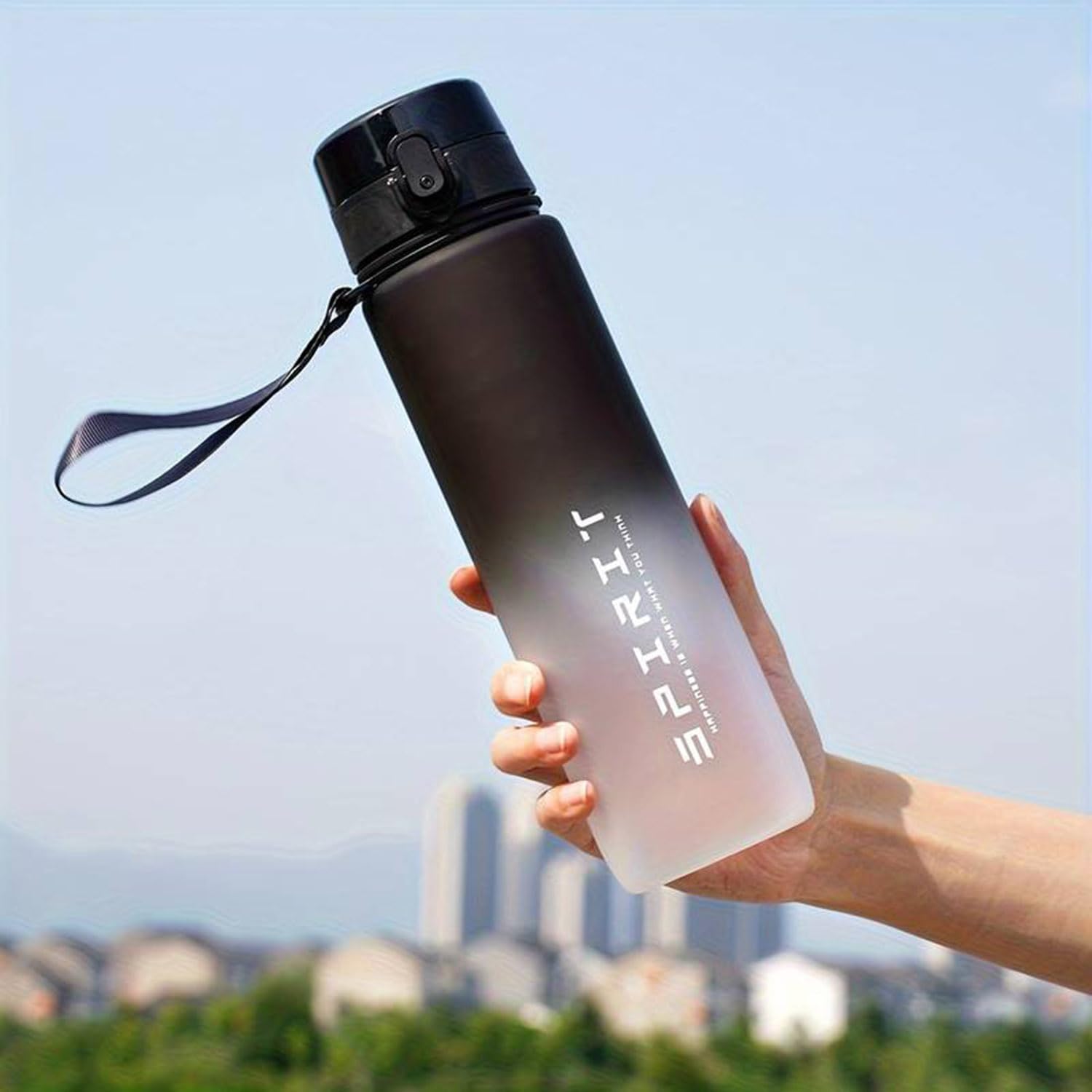 Hsr Portable Leakproof Bpa Free Plastic Motivational Water Bottle For Men & Women Perfect For Travel, Gym, Office, Sports, Hikin