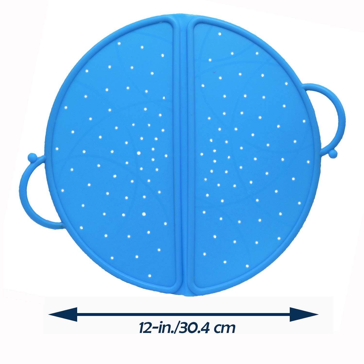 Keptneat Foldable Splatter Silicone Guard Handle Screen Strain 12-Inch, Blue