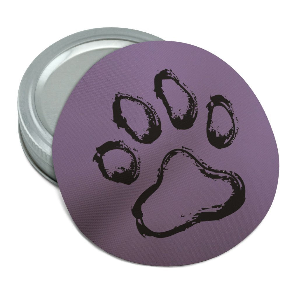 Paw Print Dog Cat Pet On Purple Round Rubber Non-Slip Jar Gripper Lid Opener