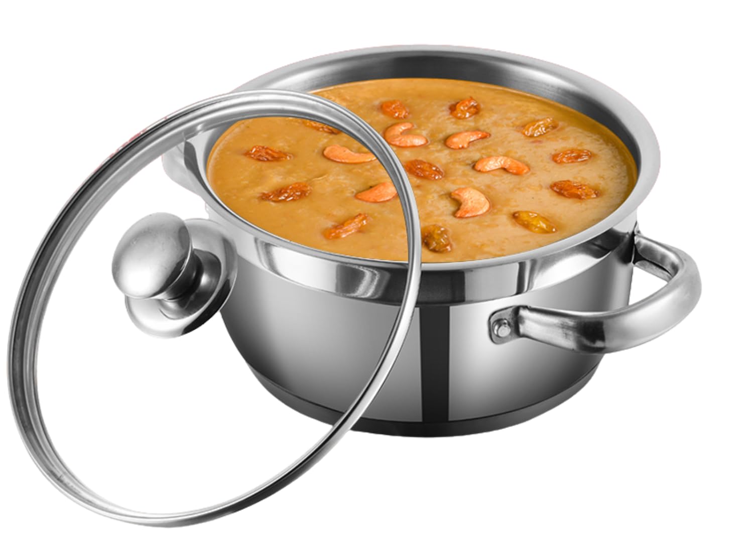 Vinod Bremen Stainless Steel Saucepot With Glass Lid 2 Litre, 18 Cm | 2.5Mm Thick Base | Riveted Sturdy Handle | 2 Year Warranty