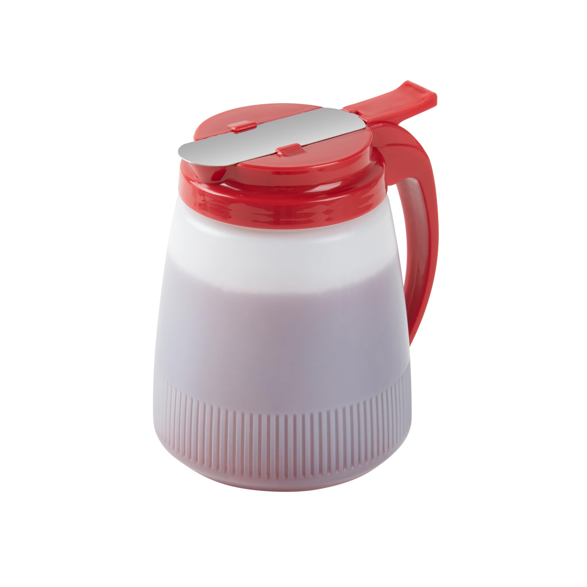 Restaurantware-Chef 101 32 Ounce All Purpose Syrup Dispensers, 10 Honey Dispensers - Red Top, Stainless Steel Slide Cover, Plast