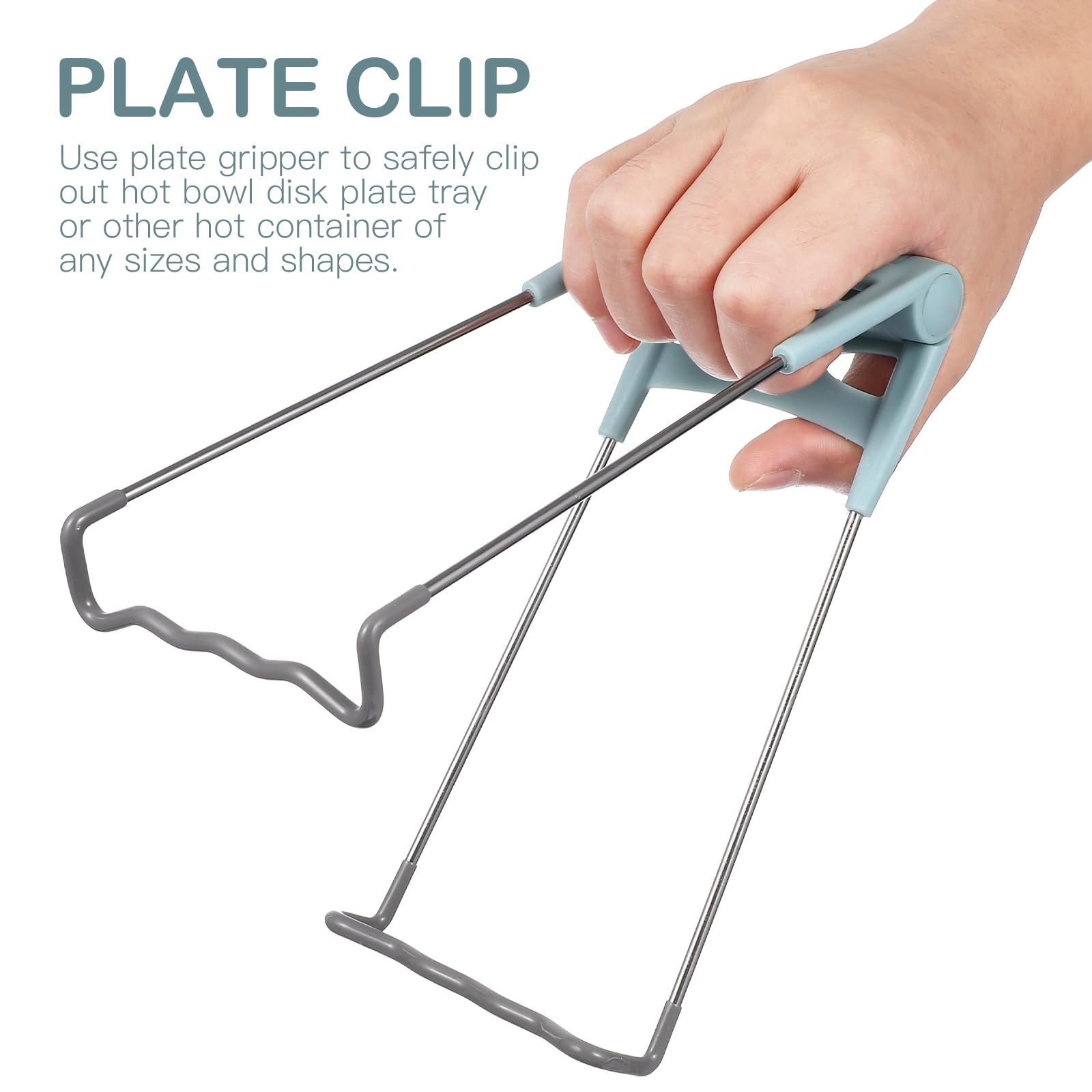 Solustre Universal Kitchen Stainless Steel Plate Lifter Folding Hot Dish Plate Clip Plate Tongs Bowl Clips Pan Dish Gripper For