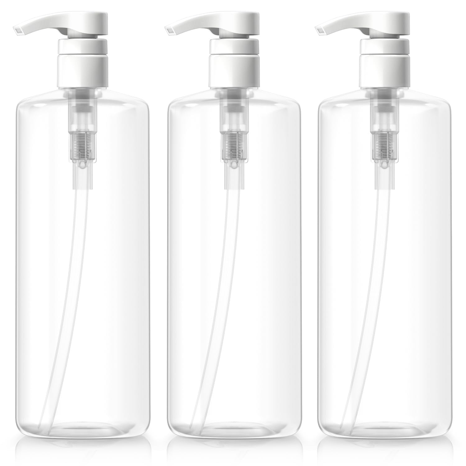 Bar5F Refillable Pump Bottles 32-Ounce 1-Liter Shampoo Conditioner Lotion Soap Crystal-Clear Bpa-Free Pack Of 3