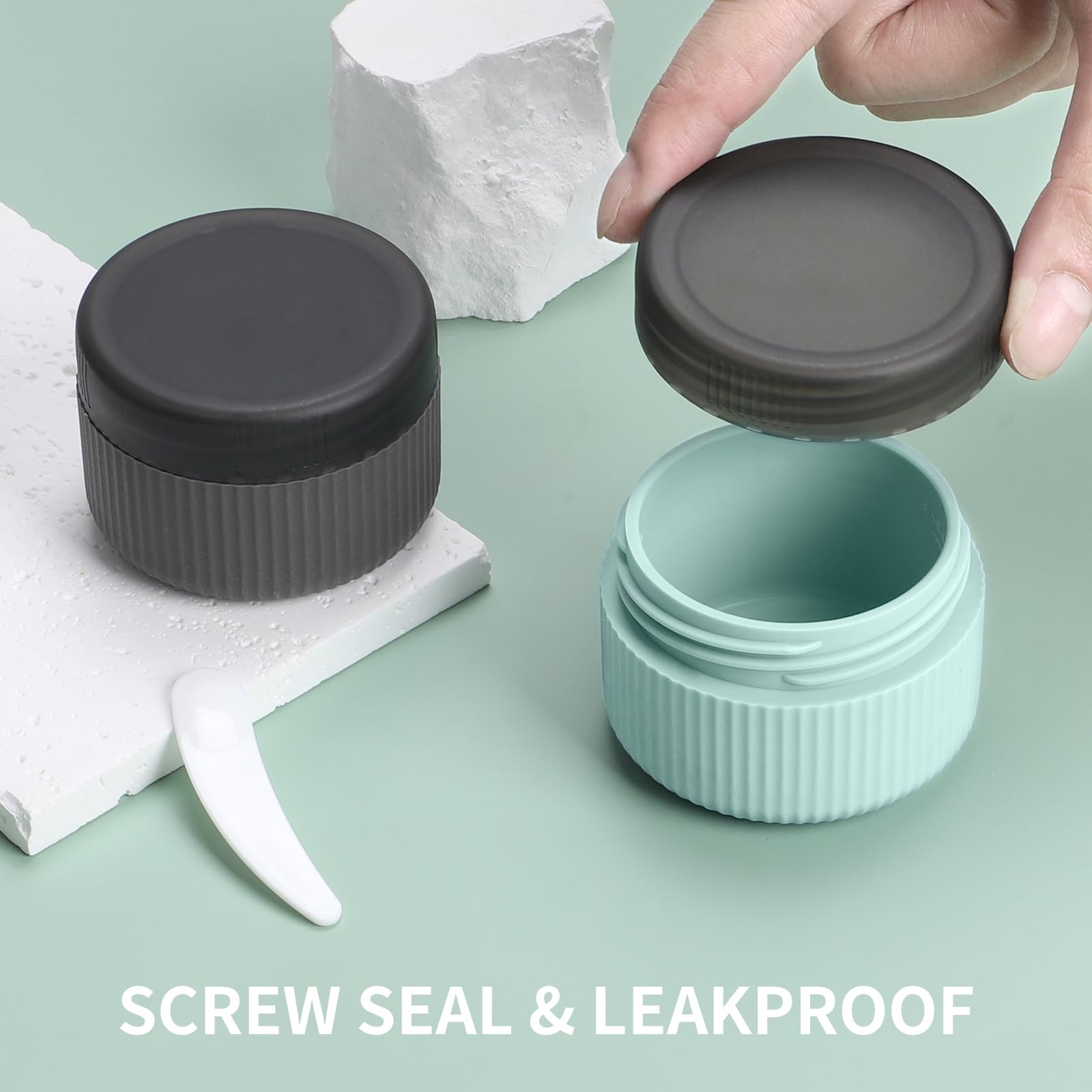 Me.Fan Travel Containers For Toiletries, Tsa Approved 1.5 Oz Silicone Cream Jars, Leak-Proof Travel Size Containers, Travel Acce