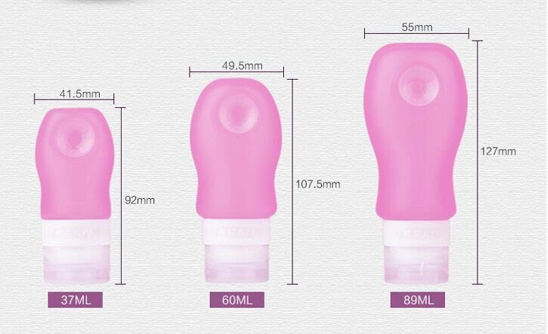 FNSHIP 4 Pack Sucker type Portable Food Grade Squeeze Silicone Liquid Travel Bottles TSA Approved For Shampoo, Conditioner, Loti