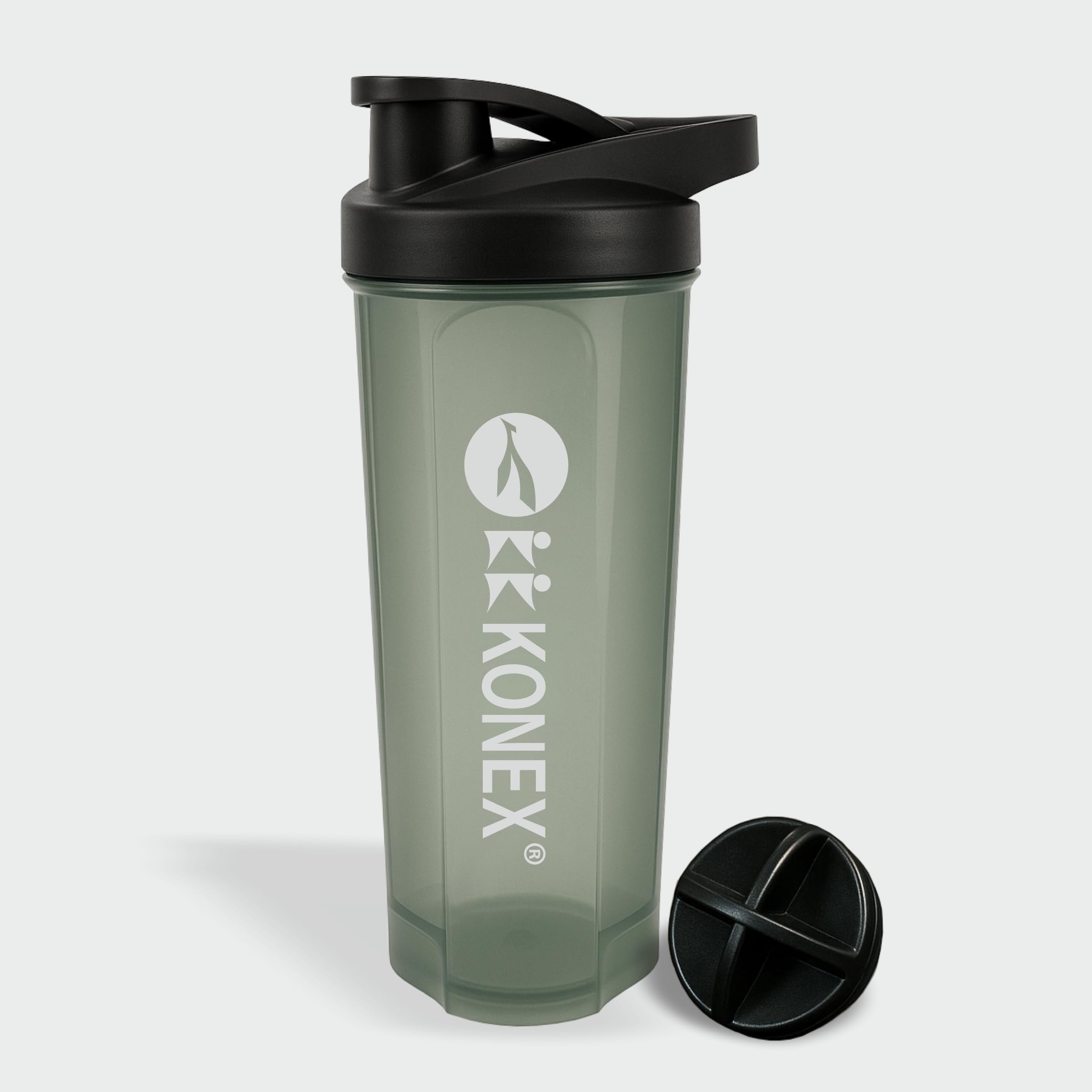 Konex Stainless Steel Tumbler Bottle 1200Ml With Handle & Straw Clear