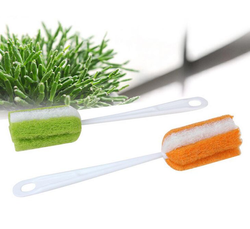 Upstore 3Pcs Soft Hanging Sponge Cleaning Brush Cleaner With Long Handle Cup Feeding Bottle Scrubber Washing Brushes For Coffee