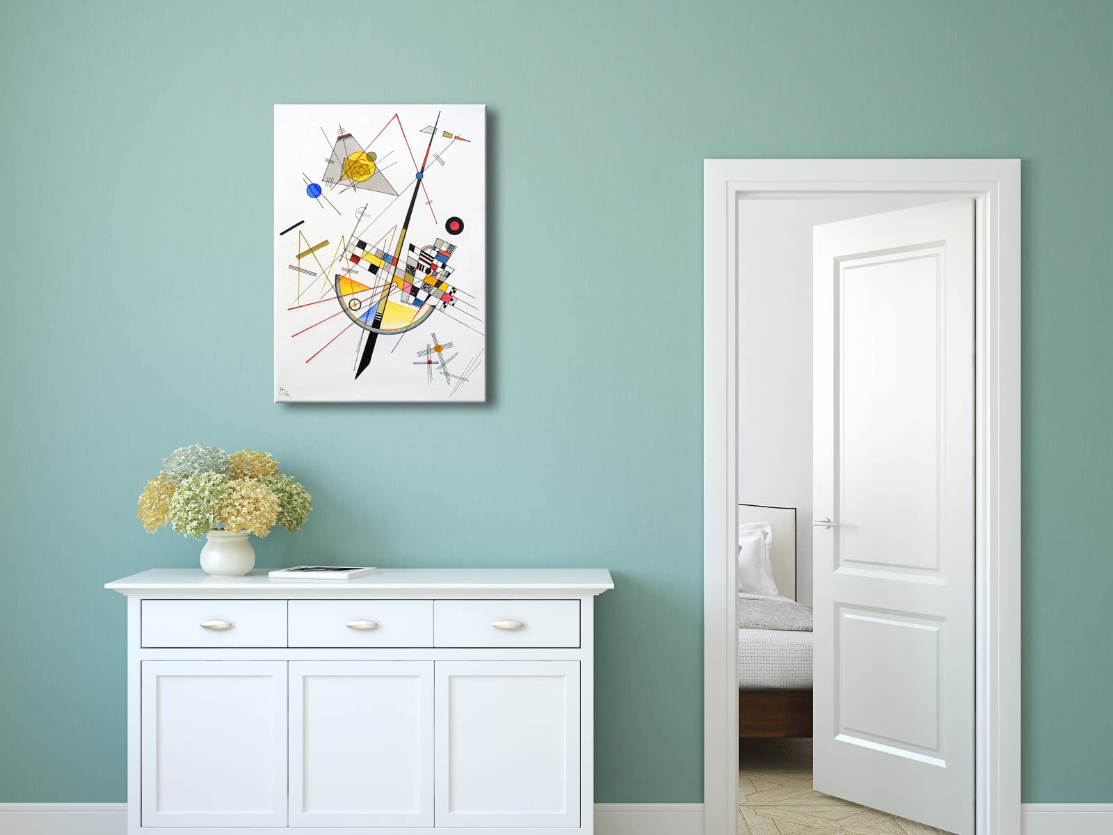 Wieco Art Canvas Prints Delicate Tension #85, 1923 By Wassily Kandinsky Abstract Classic Art Reproductions Gallery Wrapped Canva