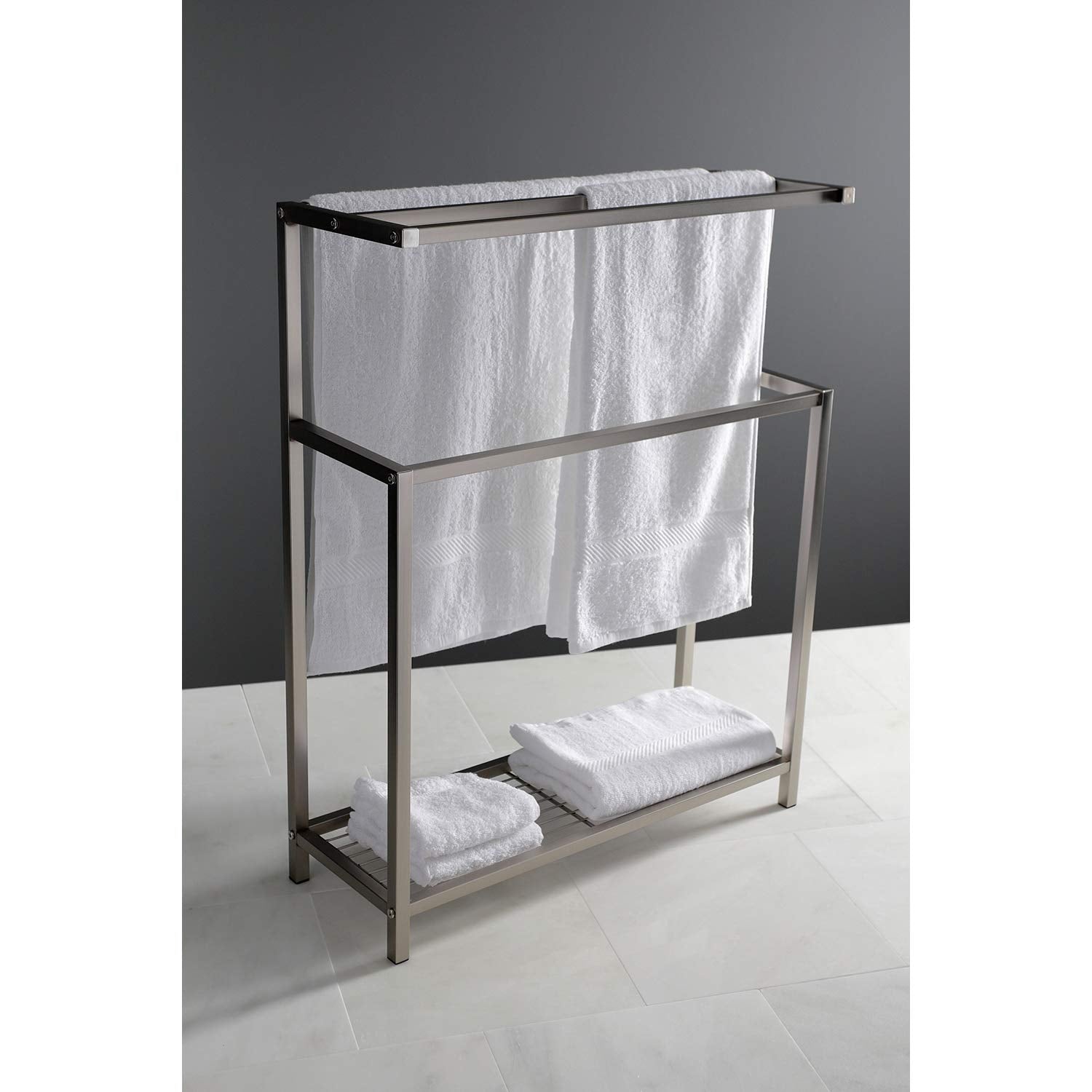 Kingston Brass Scc8368 Edenscape Freestanding Towel-Rack, Brushed Nickel