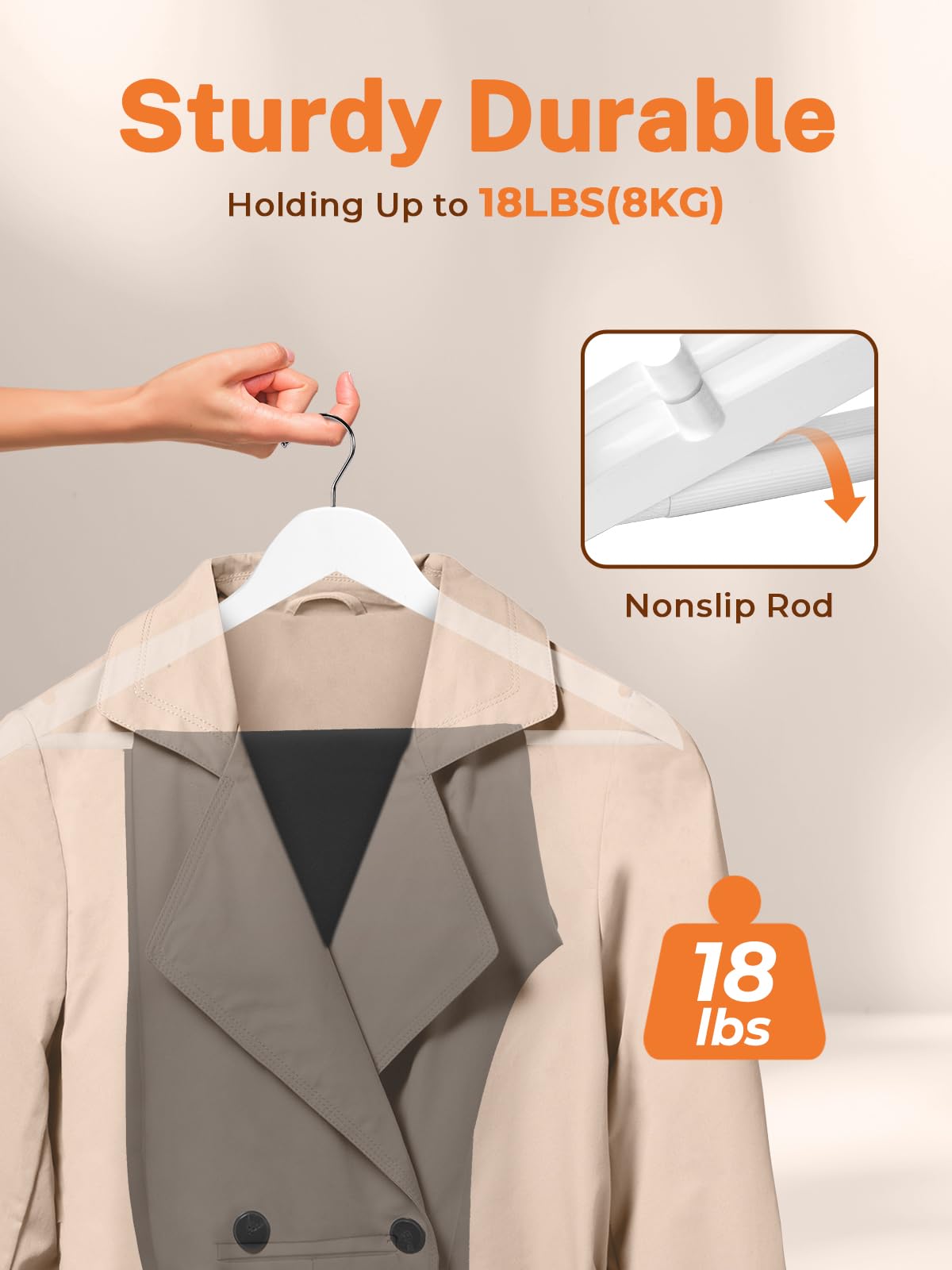 House Day White Wooden Hangers 10 Pack Wood Clothes Hangers Smooth Finish Wooden Coat Hangers For Closet Heavy Duty Hangers Soli
