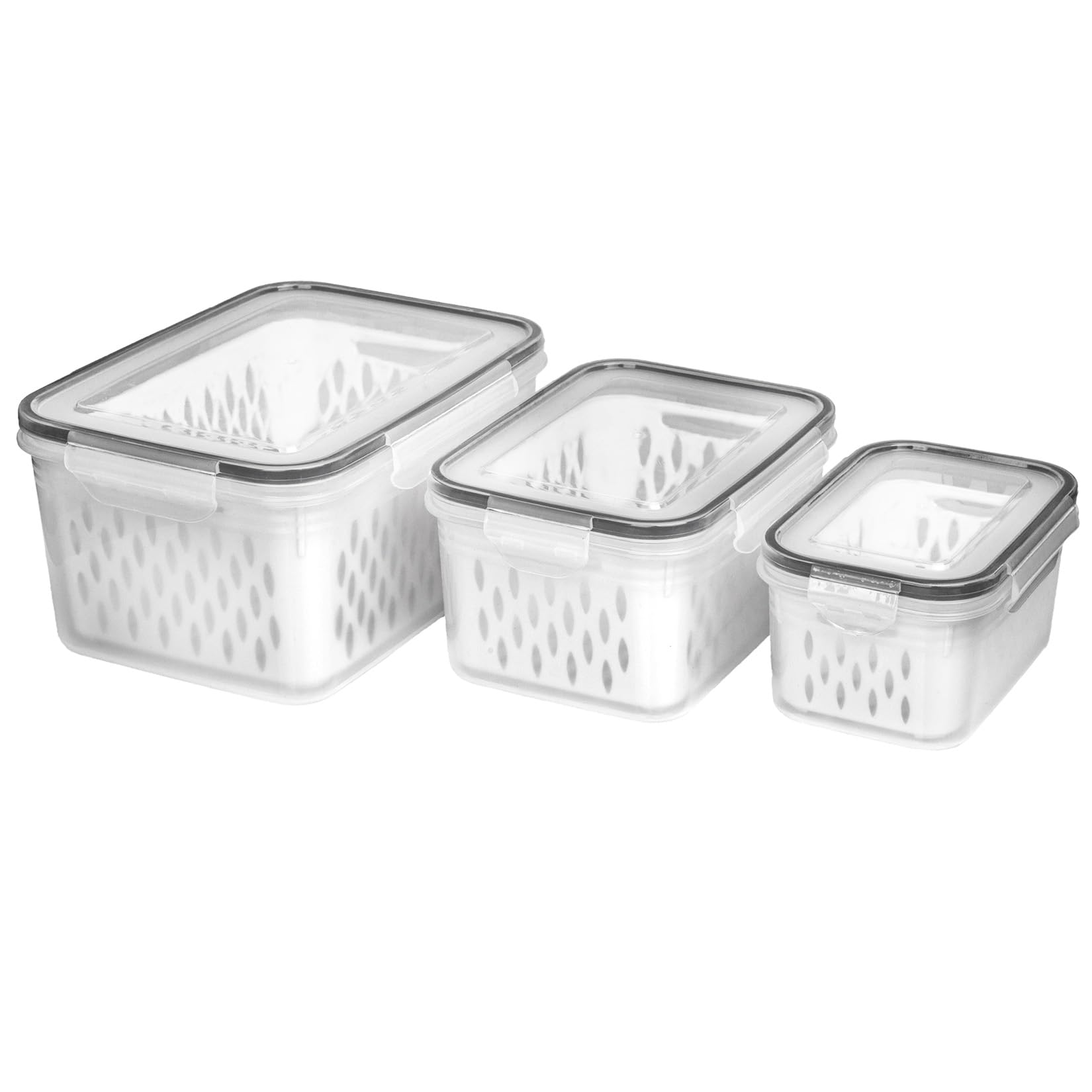 Koxxiamoq Fruit And Vegetable Storage Containers For Fridge, 6 Pcs/3 Sets Keep Fresh Produce Saver Containers Keeper, Food Stora