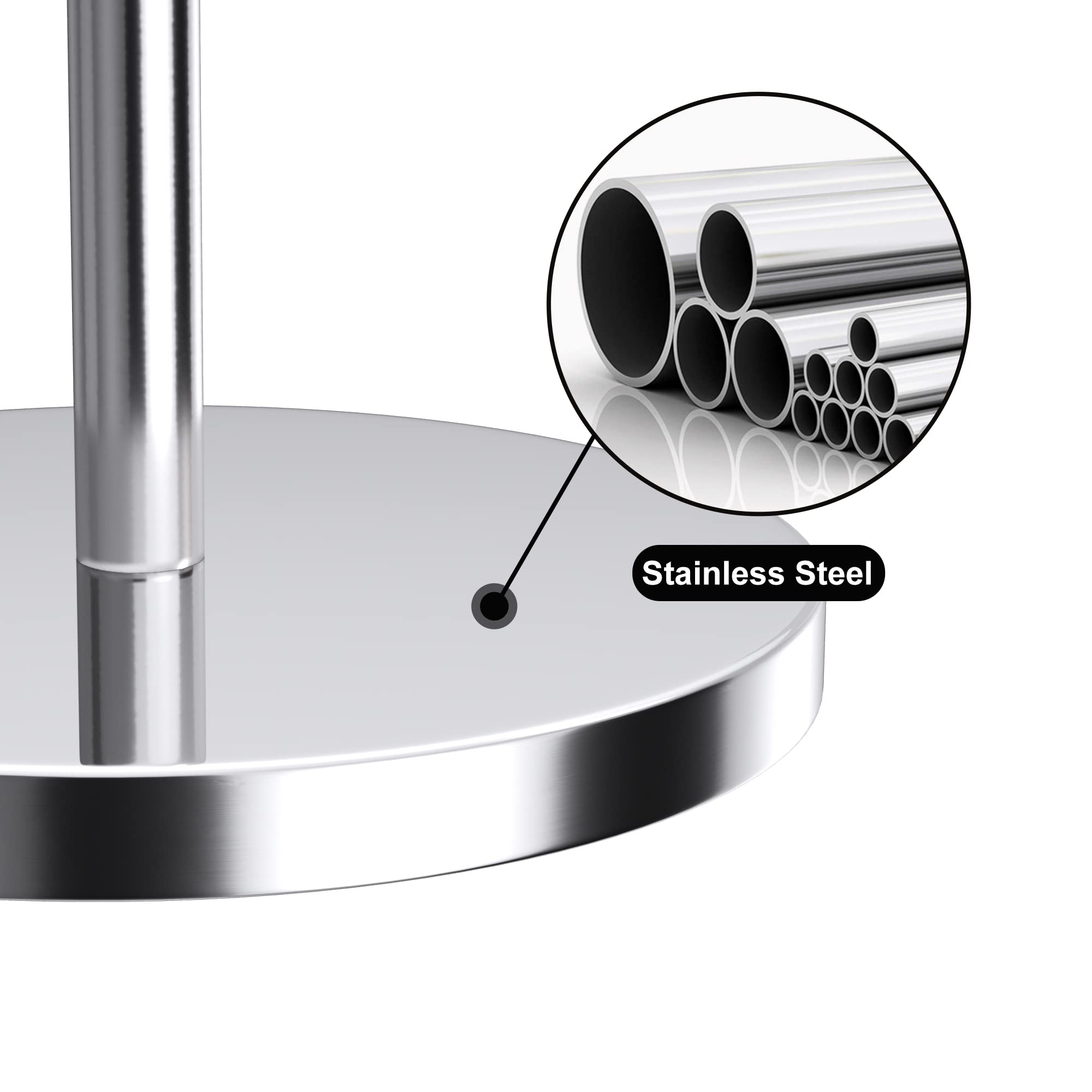 Toilet Paper Holder Stand(with Reserve Function)  Free-Standing Stainless Steel Stand for Bathroom & Toilet Spare Rolls Storage