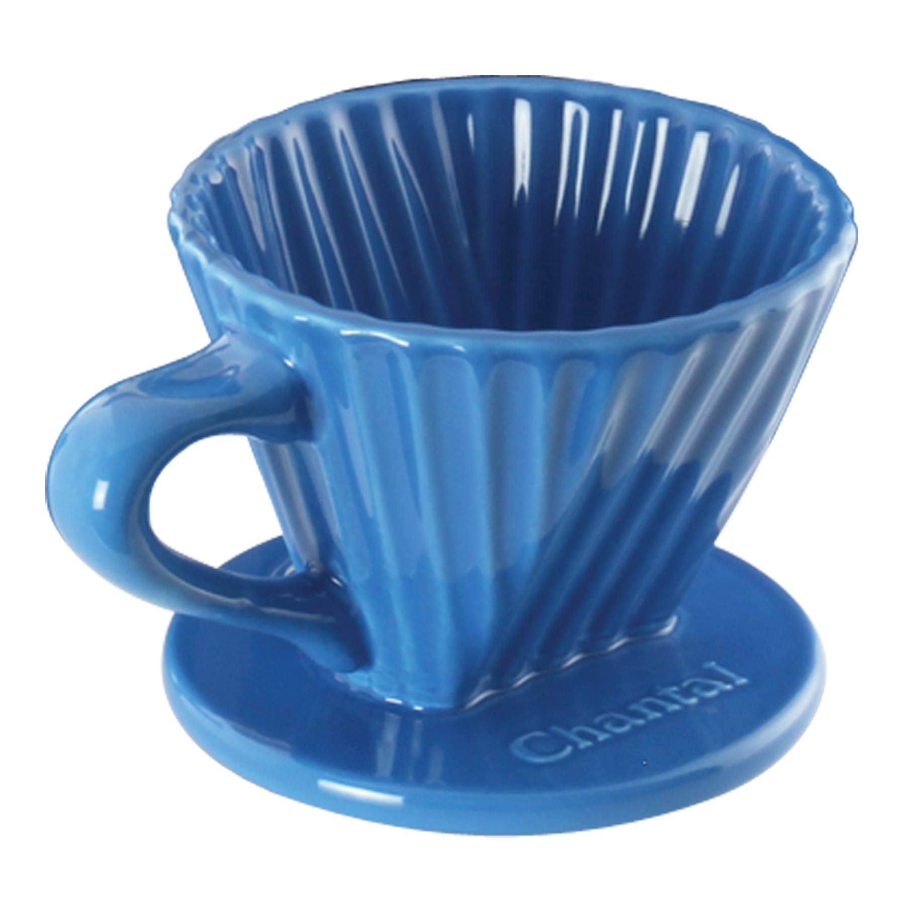 Chantal ''Lotus'' Ceramic Pour Over Coffee Dripper, 8 Ounces, Blue Cove
