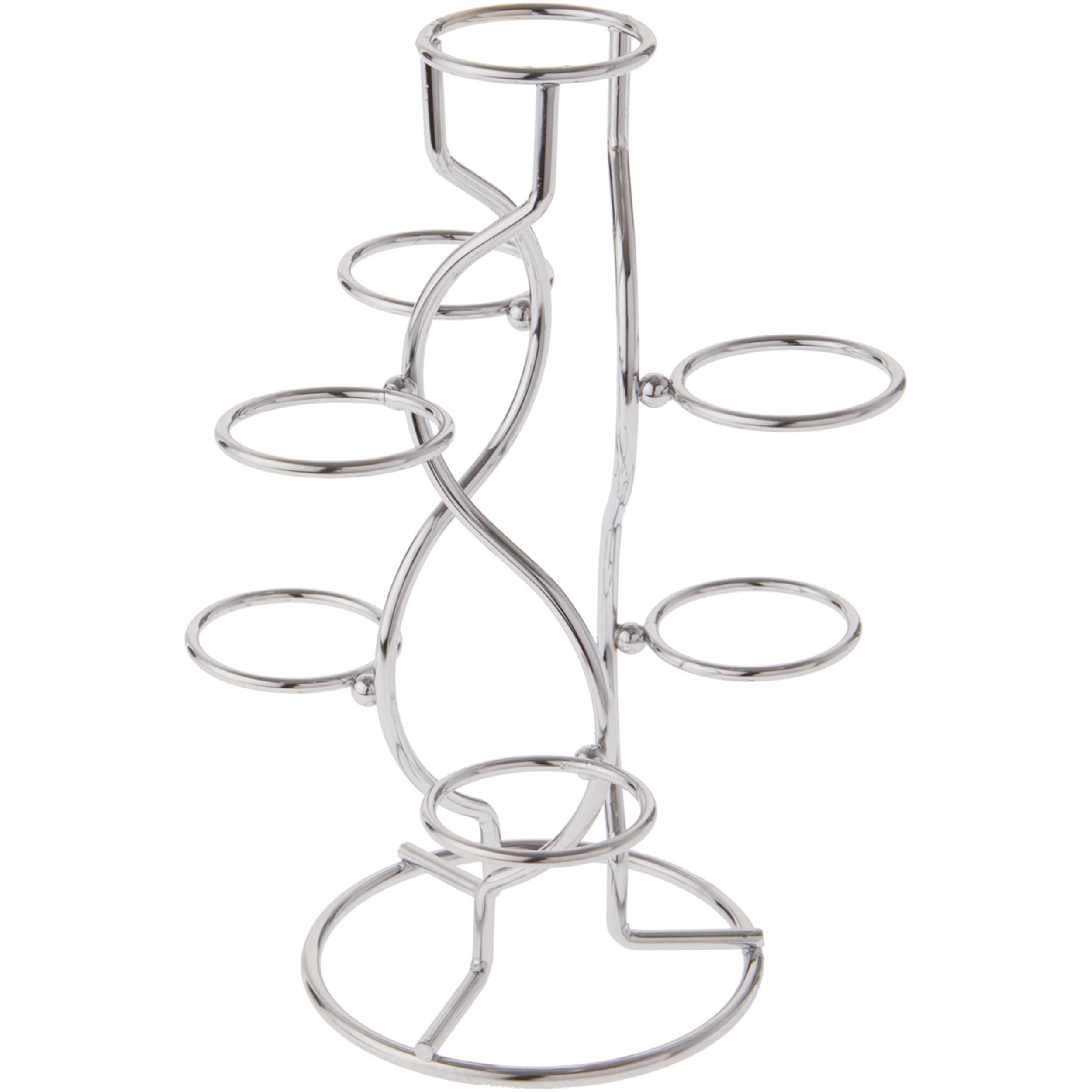 Bards Silver-toned Egg Stand/Holder, 7 Egg Display, 1.375 diameter (Fits Hen Sized Eggs)