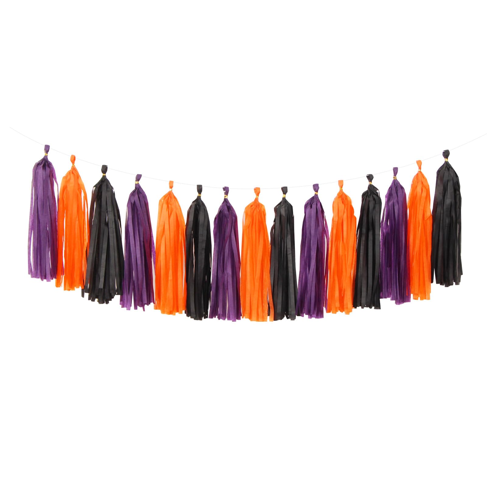 Black-Purple Orange Halloween Party-Decorations Tassel-Garland - 15Pcs Graduation 2025 Supplies Tassels, Birthday Wedding Baby B