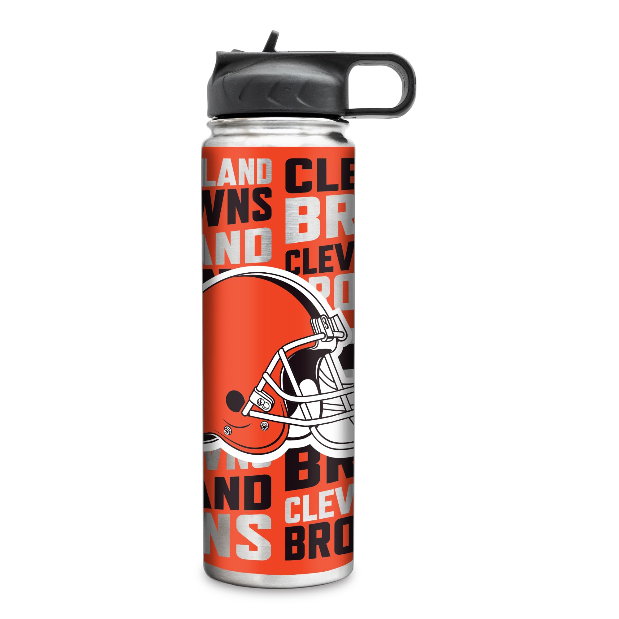 Rico Industries NFL Football Cleveland Browns 22oz Stainless Steel Tumbler with Lid - Great For Coffee, Tea, Water or Cocktails