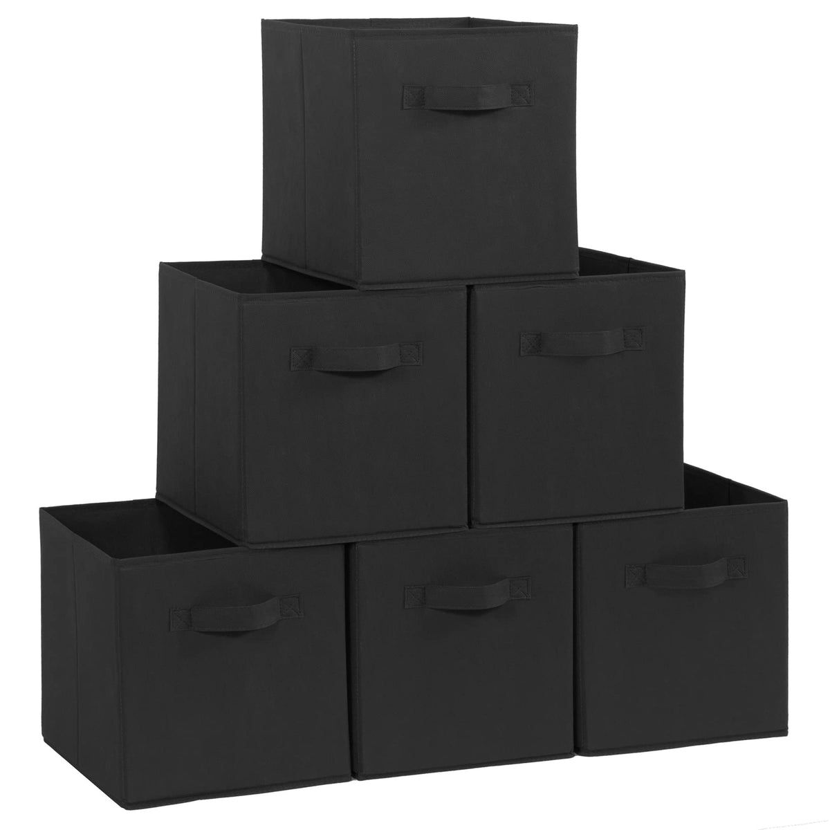 Storage Maniac Storage Cubes, 11 Inch Collapsible Storage Bins With Handles, 6 Pack Fabric Foldable Bins For Organization, Durab