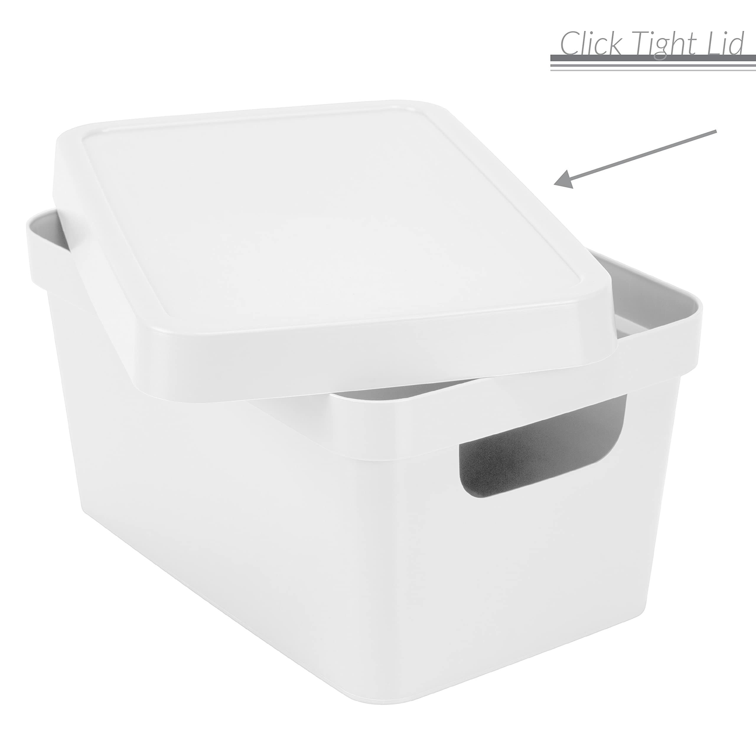 Simplify Small Vinto Storage Box | Click Tight Lid | Dimensions: 9.76'' X 6.69'' X 4.84'' | Stackable | Home Organization | 2 Ha