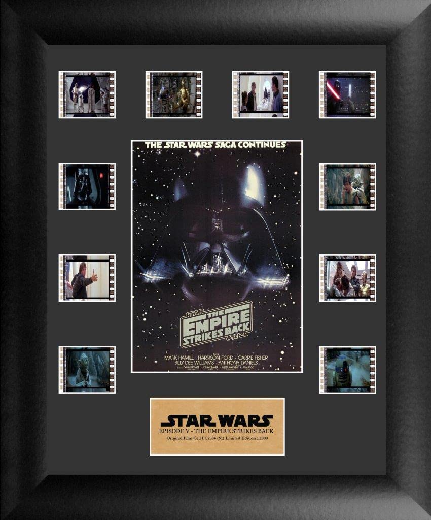Filmcells Star Wars Episode V The Empire Strikes Back 11 X 13 Mini Montage Framed Movie Presentation - Ten (10) 35 Mm Film Cells