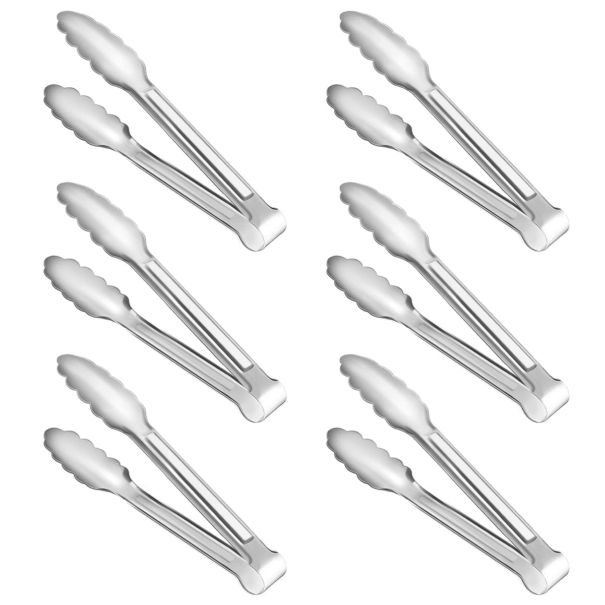 6 Pack Serving Tongs Kitchen Tongs, Buffet Tongs, Stainless Steel Food Tong Serving Tong, Small Tongs