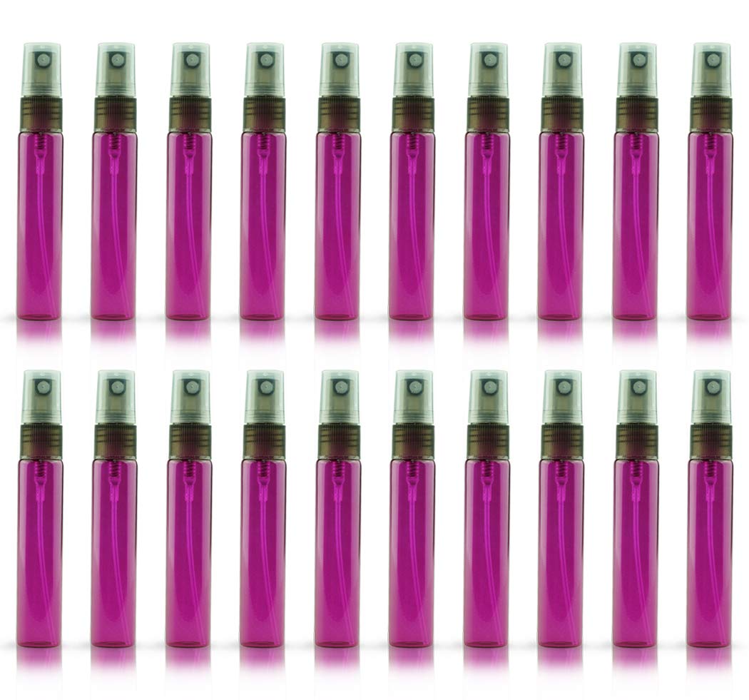 Zbfwmx 20 Pack Set 10Ml Protable Refill Bulk Atomizer Spray Travel Perfume Bottle Hydrating Empty Bottle (Red)