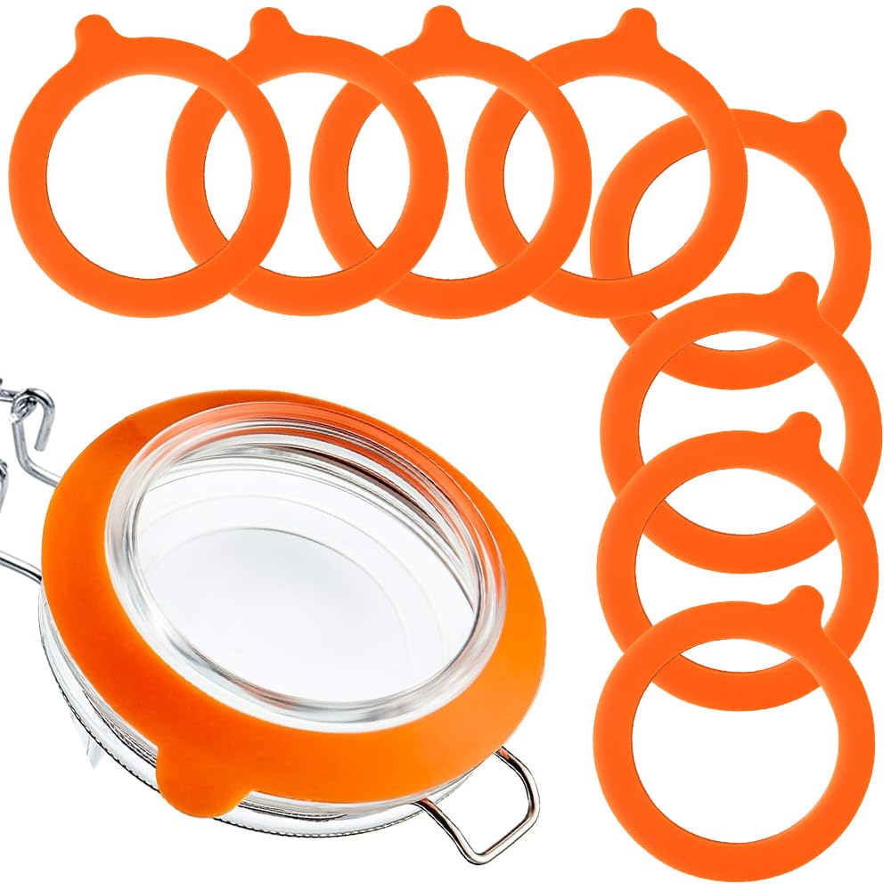 8pcs 3.75  Silicone Jar Gaskets Silicone Gasket, Leak Proof Jar Seal Accessories, Rubber Seals for Glass Jars, Suitable for Maso