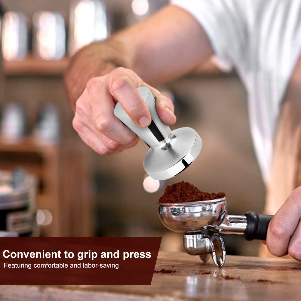 40Mm Diameter Espresso Coffee Tamper, Stainless Steel Coffee Powder Hammer Tool Flat Base Coffee Bean Press Refillable Reusable