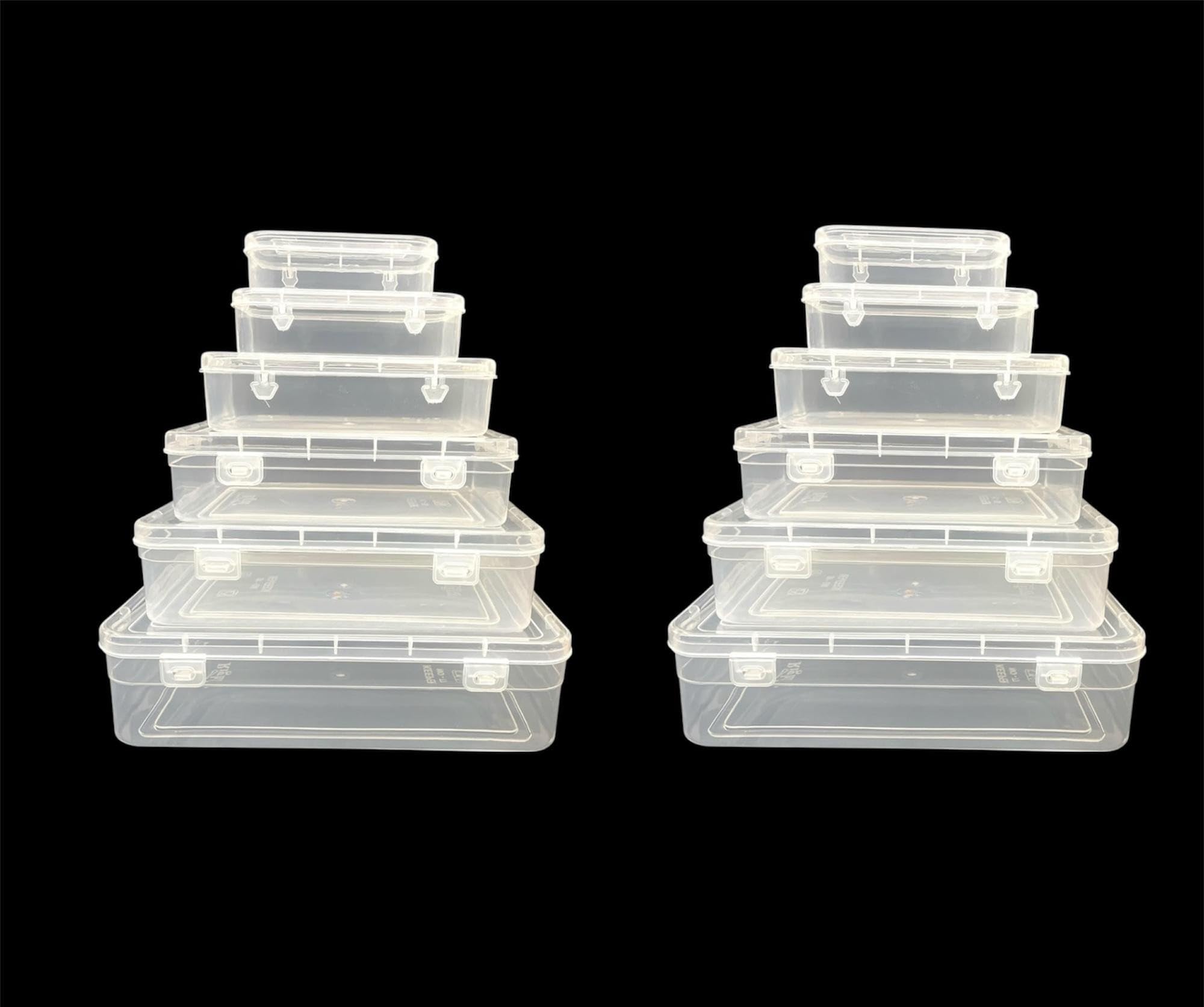 Urbaa Plastic Small Storage Boxes Container With Lock Lid,Jewellery Case Organiser(Purepack234567), (Size No. 2,3,4,5,6,7) Set 