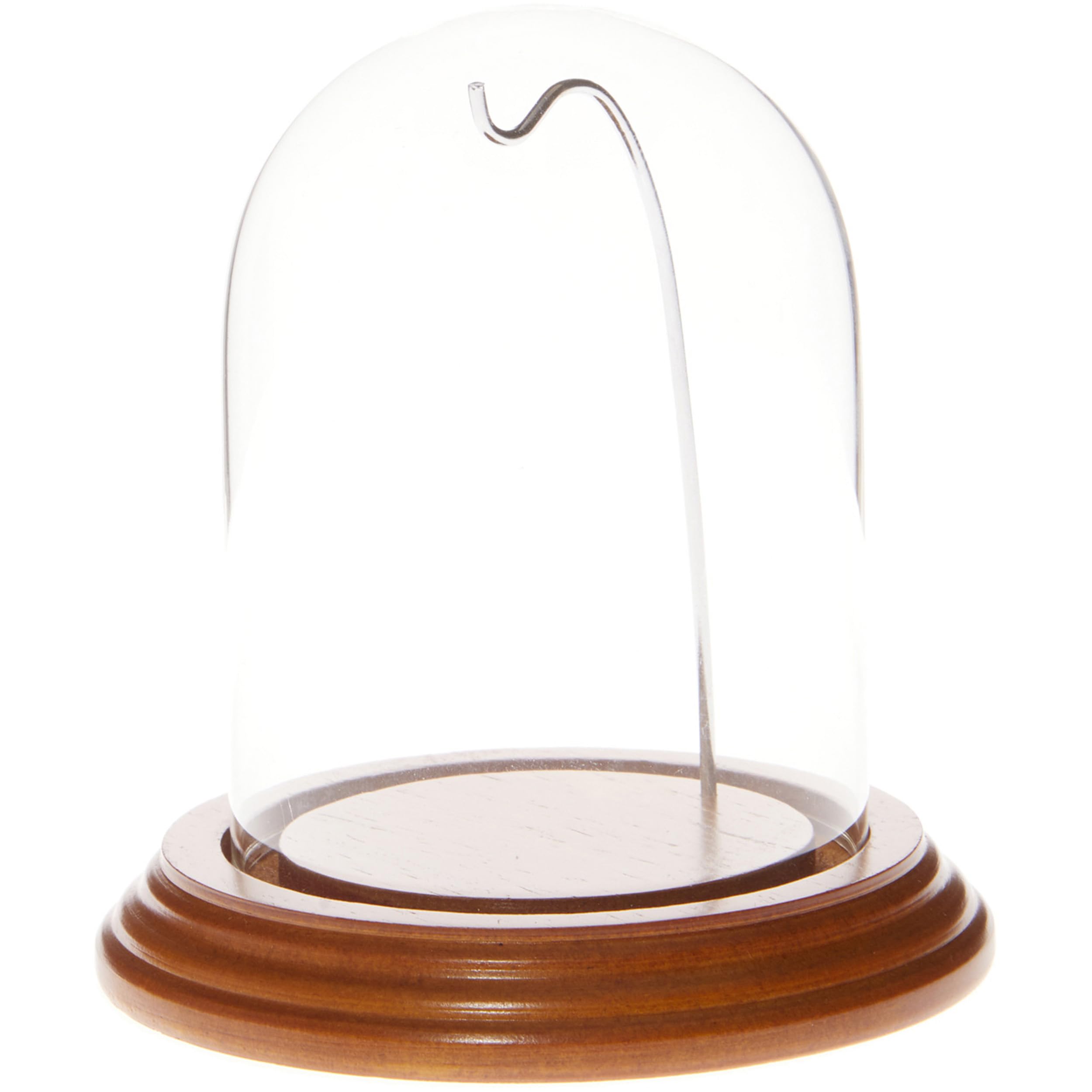 Plymor 3 x 4 Watch Glass Display Dome Cloche (Oak Veneer Base & Silver Wire)