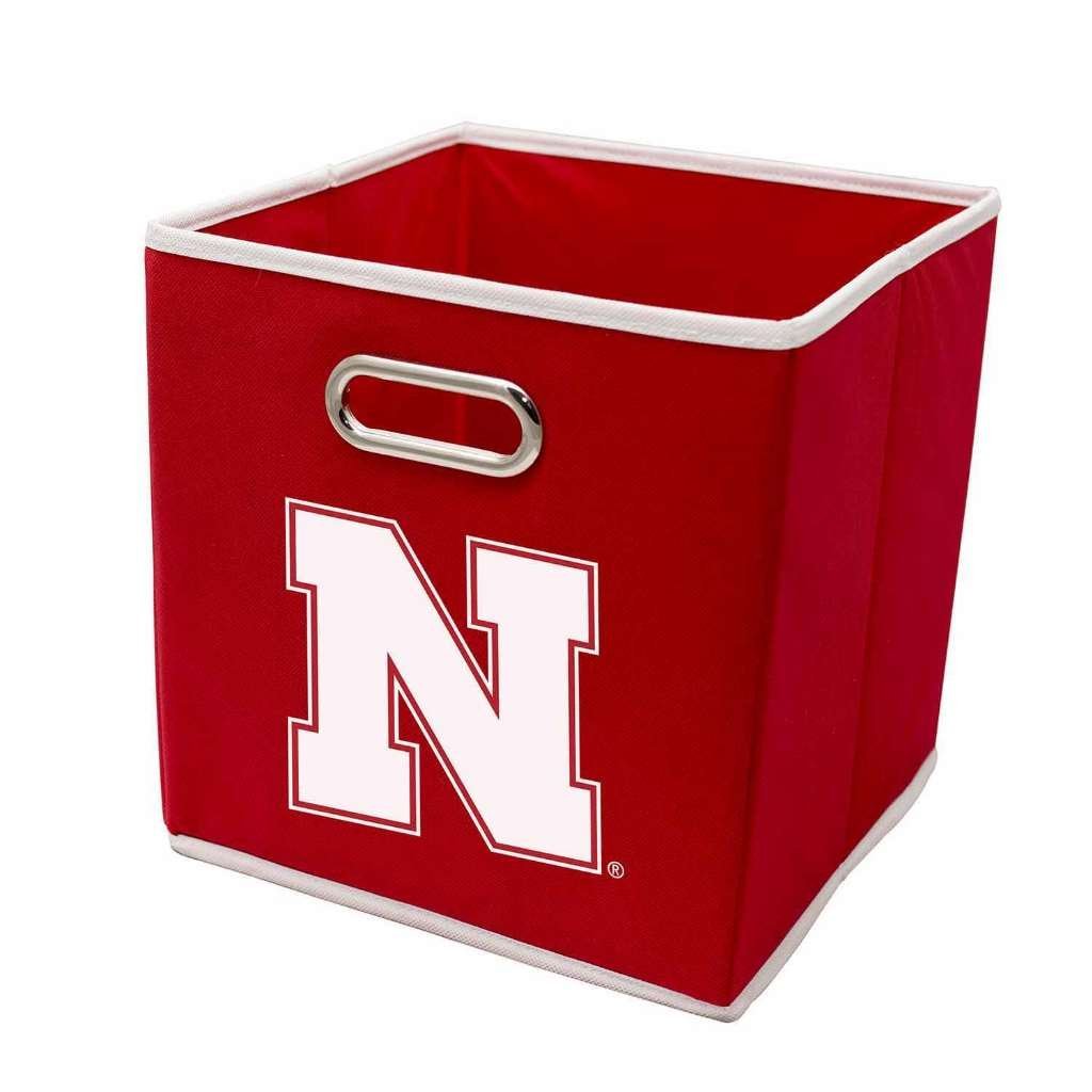 Franklin Sports Ncaa Nebraska Huskers Collapsible Storage Bin - Made To Fit Storage Bin Shelf Organizers - 10.5'' X 10.5''