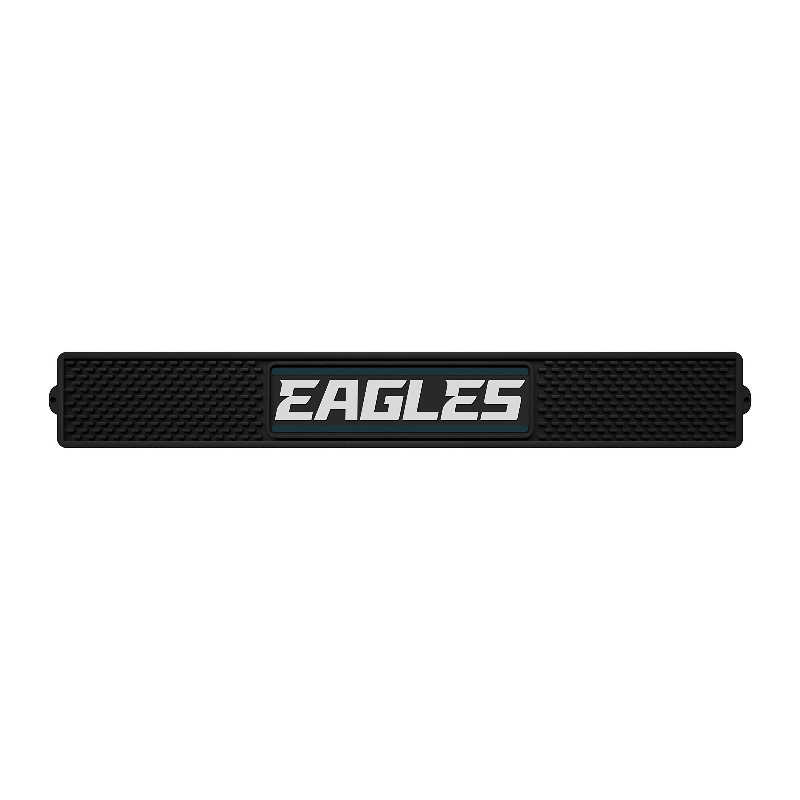 Fanmats 13995 Philadelphia Eagles Drink Bar Mat - 3.25In. X 24In. - Durable Dish Drying Mat, Easy Clean, Counter Mat,Black