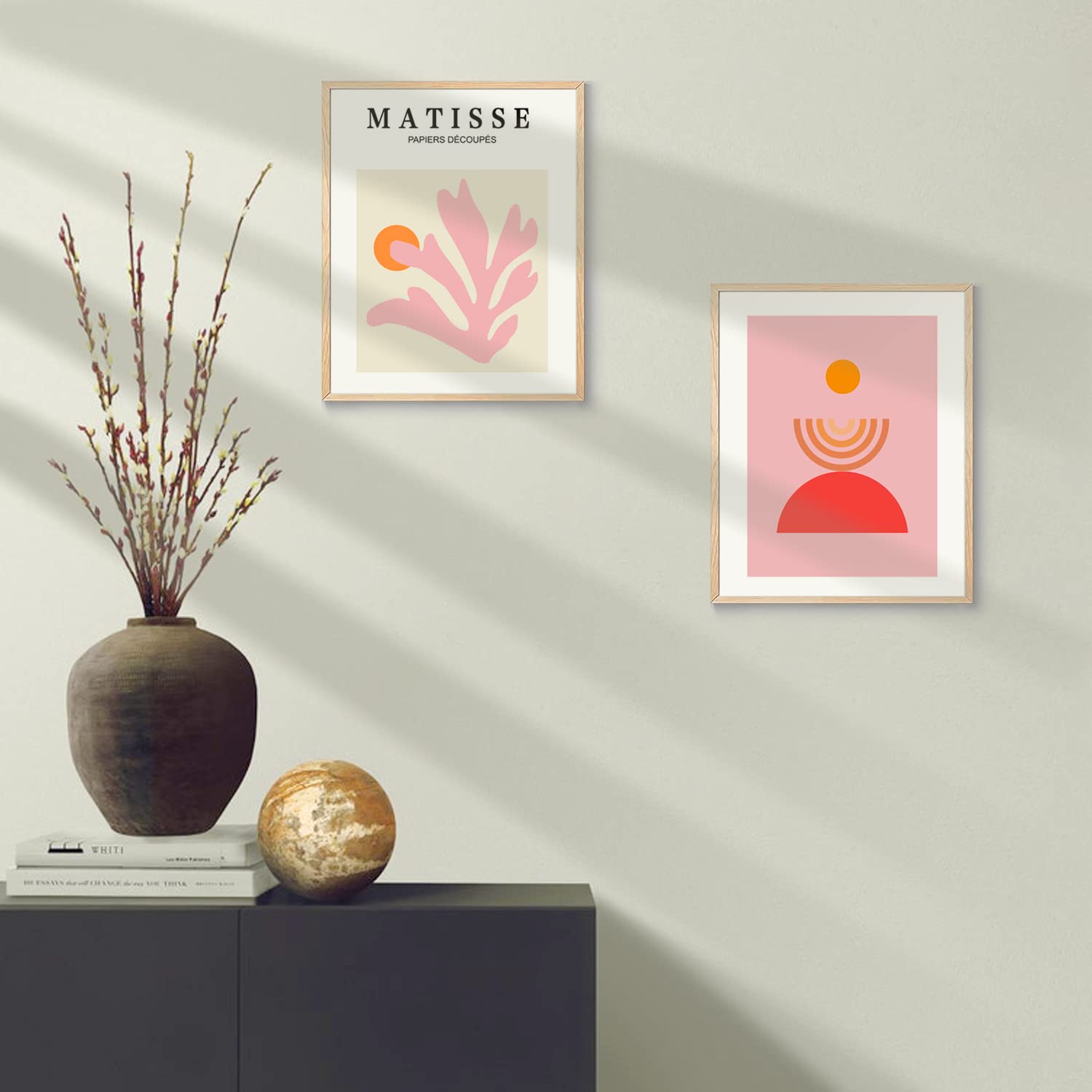 Xbygimi Matisse Wall Art And Boho Wall Prints Unframed, Minimalist Aesthetic Images Decor, Pink Print Set, Orange Posters For Ro
