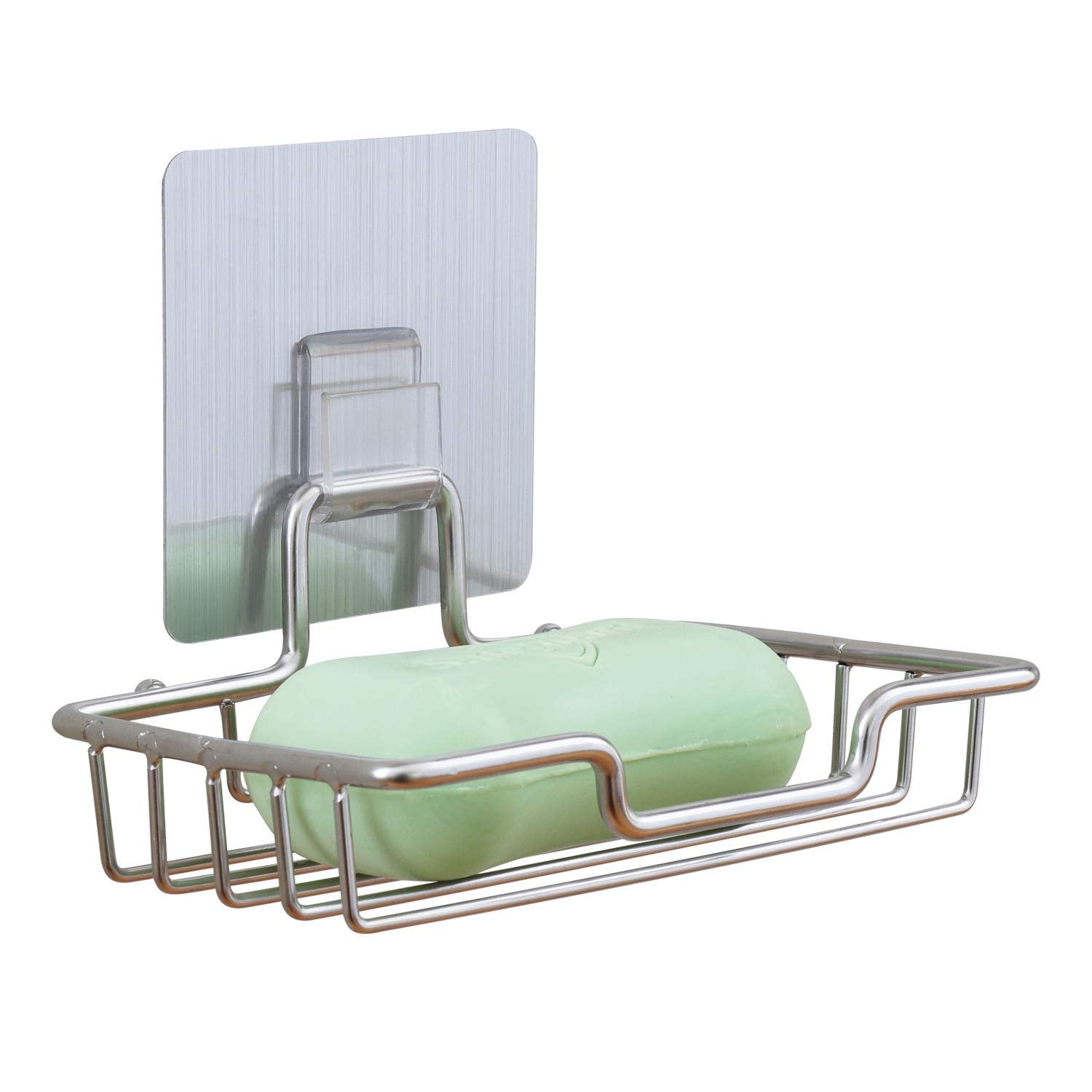 Adhesive Soap Dish, Admeya Stainless Steel No Drilling Powerful Sponge Holder Tray With Powerful Wall Mounted For Shower, Bathro