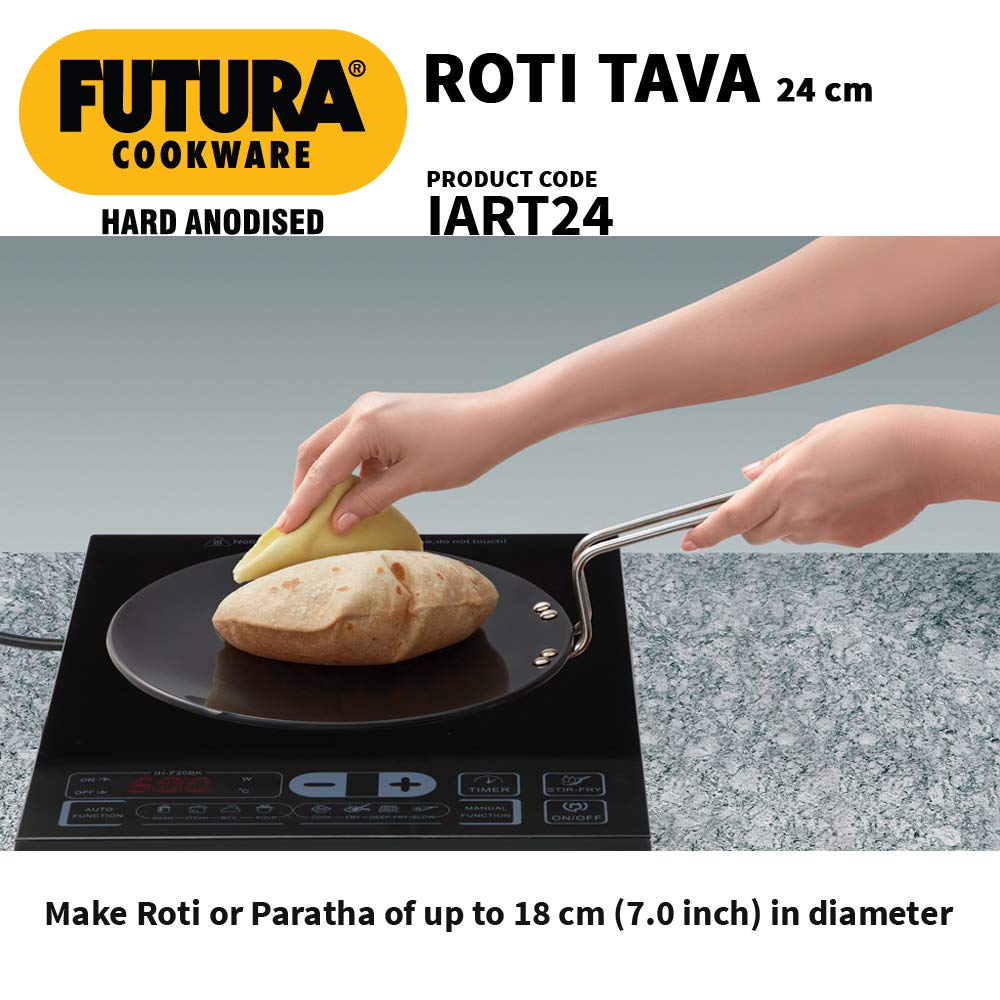 Hawkins Futura Hard Anodised Induction Roti Tawa 24Cm 4.88Mm Iart24