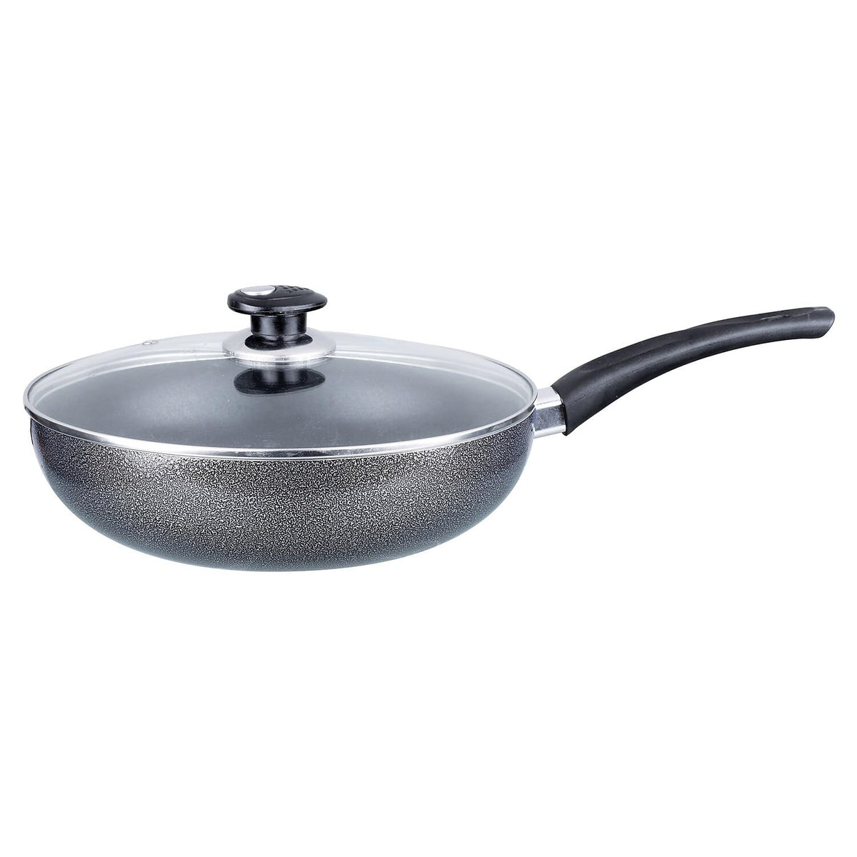 Brentwood Appliances Nonstick Aluminum Wok With Lid (10-Inch), Normal, Black