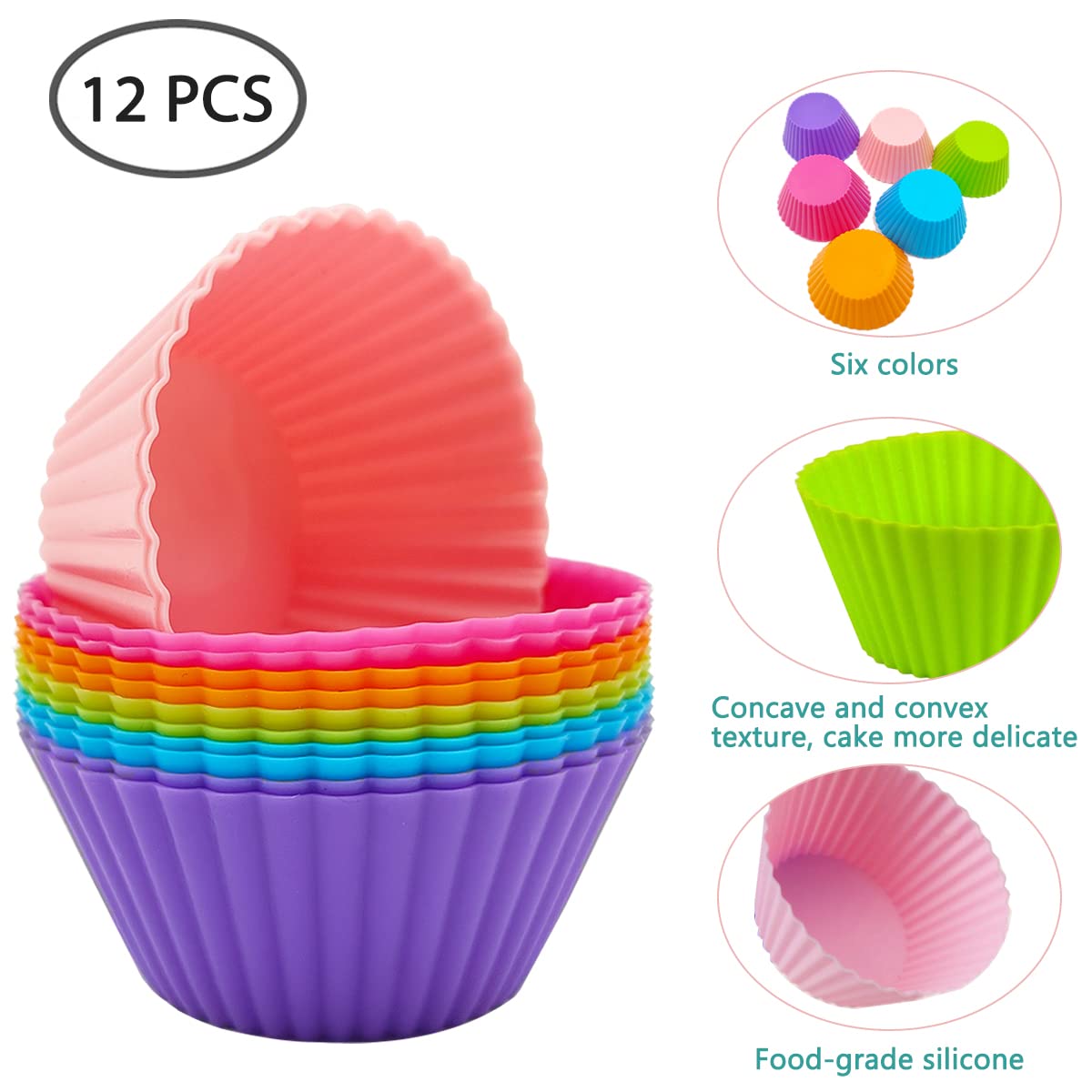 52 Pcs Bento Box Lunch Box Kit, Dakuan Bento Box Accessories,12Pcs Silicone Cupcake Liners With 40Pcs Food Picks