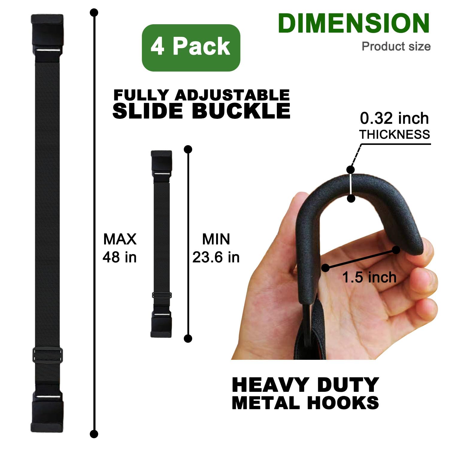 Jfomoygi 4Pcs Metal Double-Claw Trash Can Lock Strap For Animals,Bungee Cord Garbage Bin Lock,Outdoor Racoon Garbage Can Lid Loc