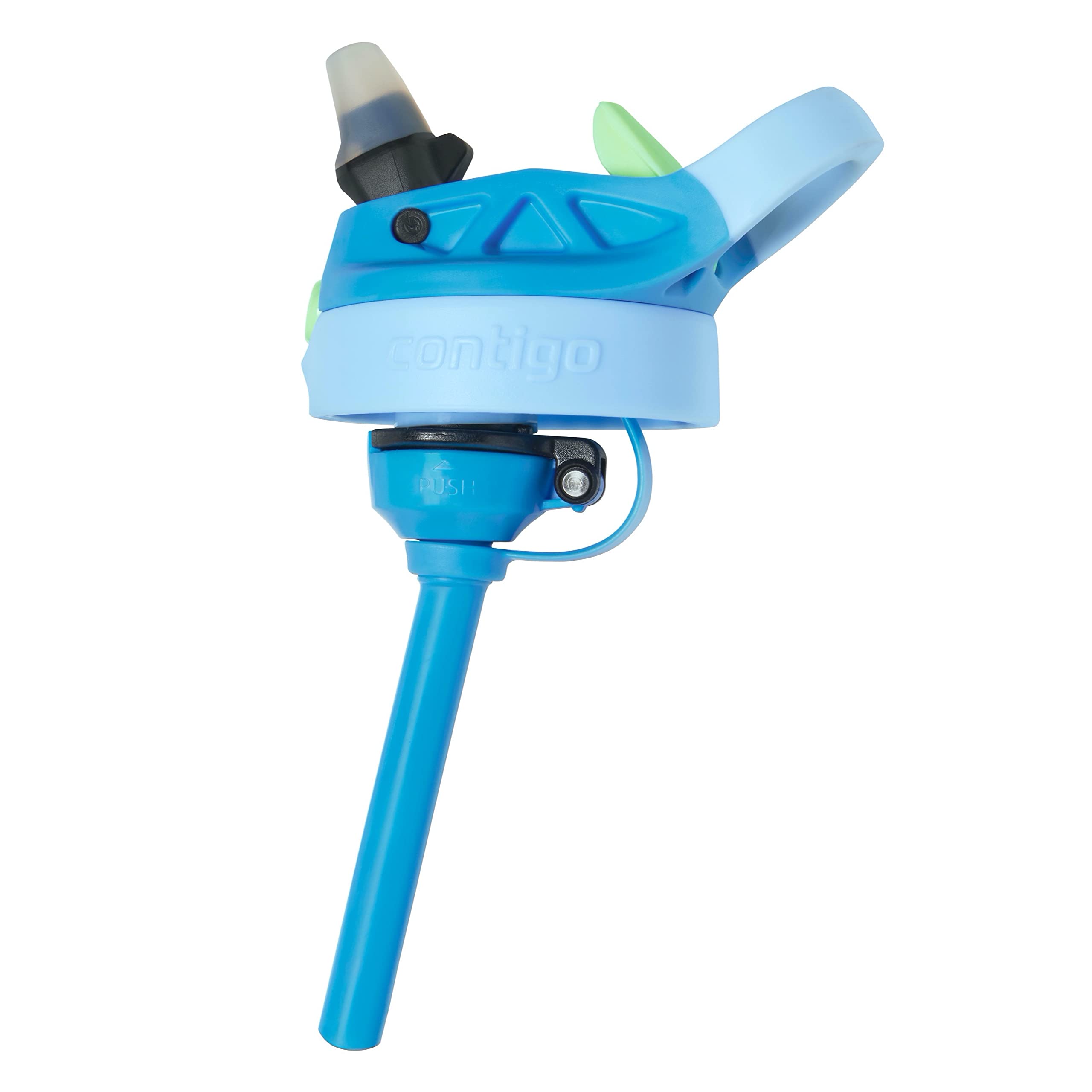 Contigo Kids Water Bottle With Redesigned Autospout Straw, 14Oz., 2 Pack, Blue Poppy And Periwinkle & Blue Poppy With Periwinkle