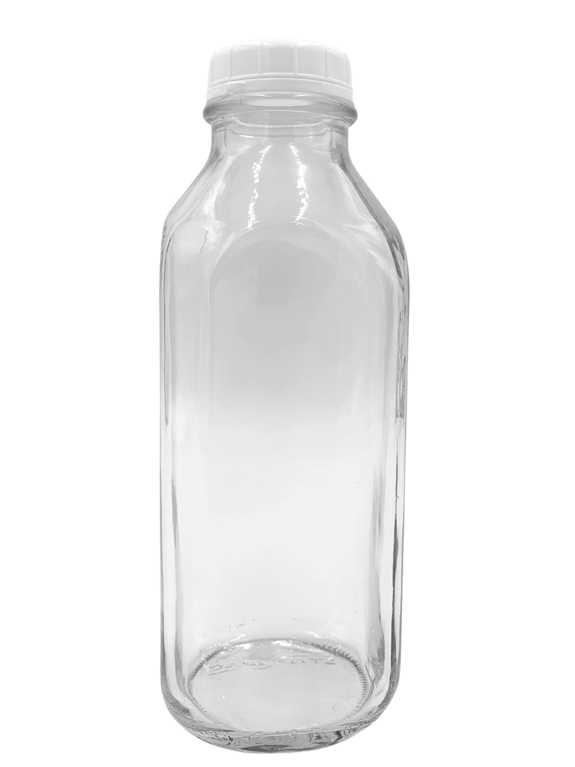 The Dairy Shoppe Heavy Glass Milk Bottles, 33.8 oz Jugs, Clear, Extra Lids, Model FBA_COMINHKPR101621