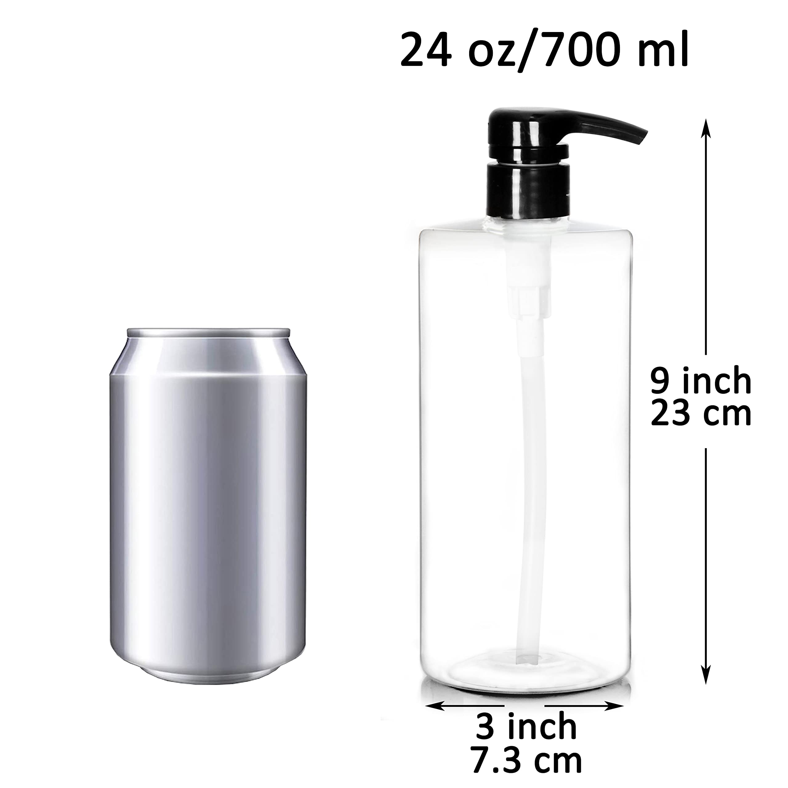 Youngever 4 Pack Pump Bottles For Shampoo 24 Ounce, Empty Shampoo Pump Bottles, Plastic Cylinder With Lockdown-Leak Proof-Pumps