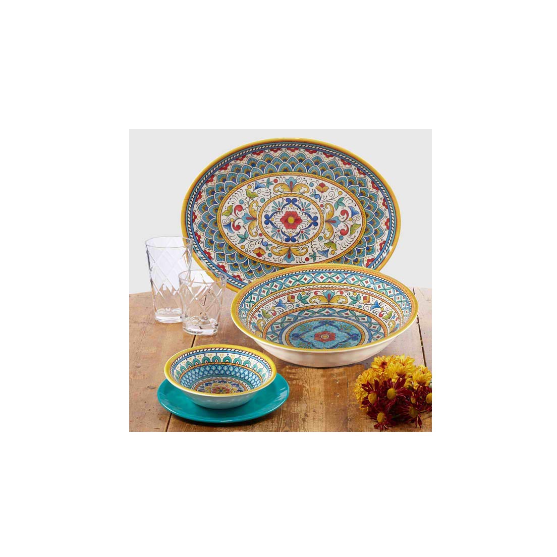Certified International 28185 Portofino Oval Platter, Melamine Heavy Weight, 680 Grams, 18-Inch Length