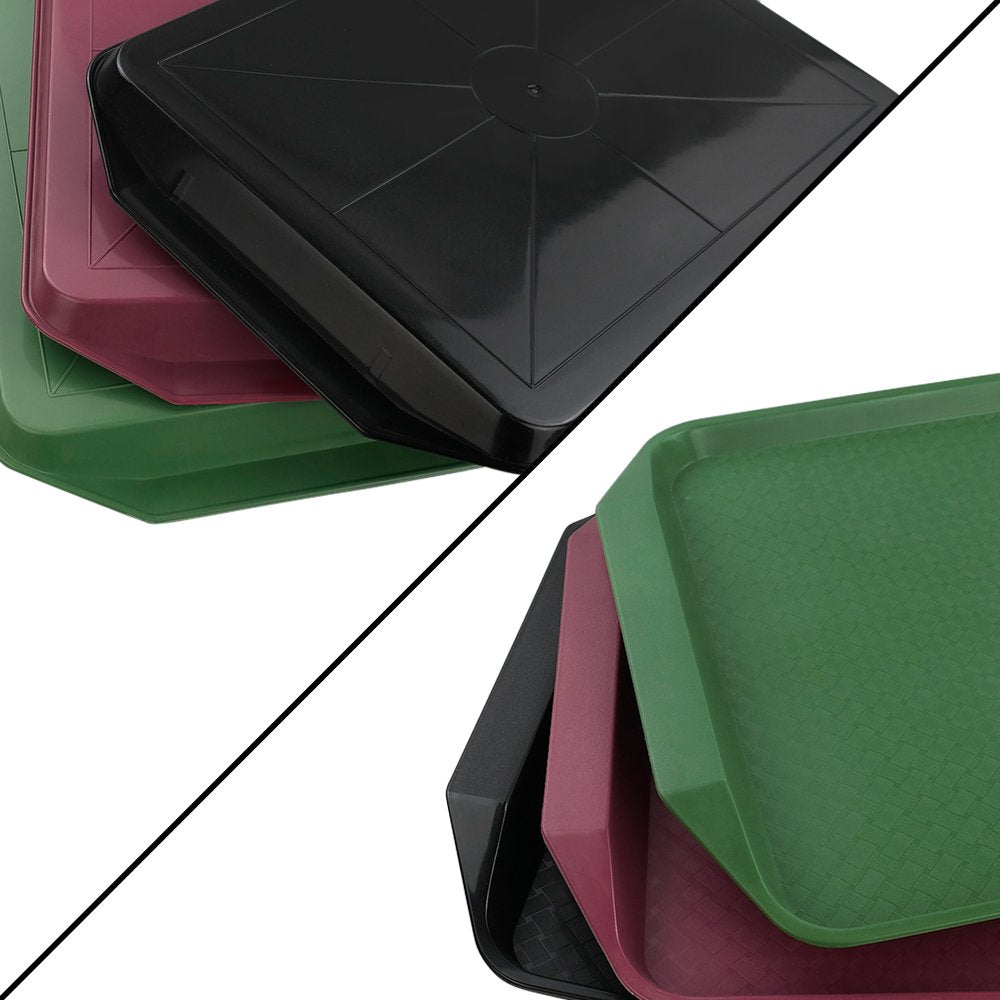 Morcte 6-Piece Plastic Fast Food Serving Trays, 16.73'' X 11.73''
