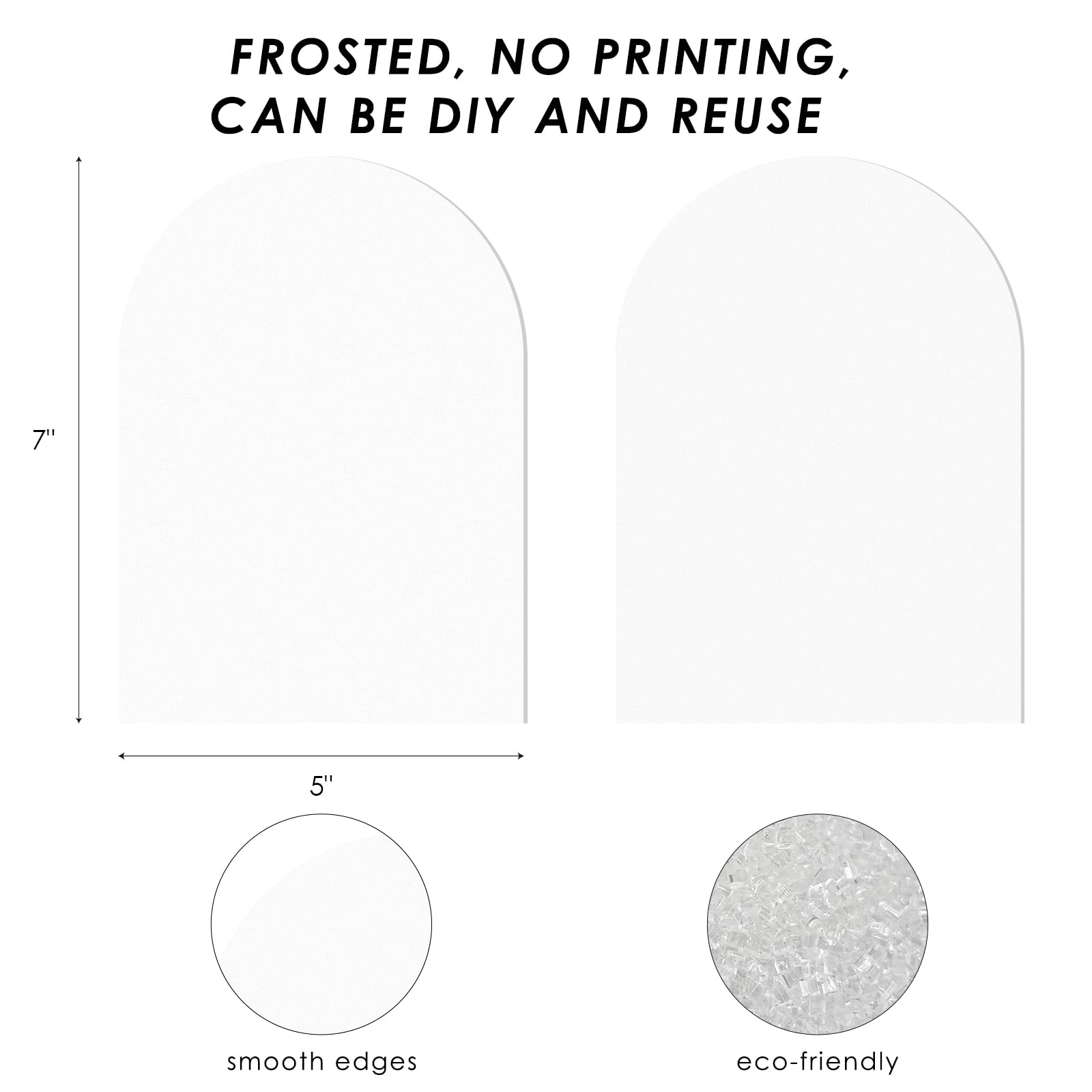 Uniqooo 20 Pcs Acrylic 5X7 Frosted Arch Table Sign For Wedding, 1/8 In Thick, Diy Blank Arch Sign Sheet Perfect For Decoration,