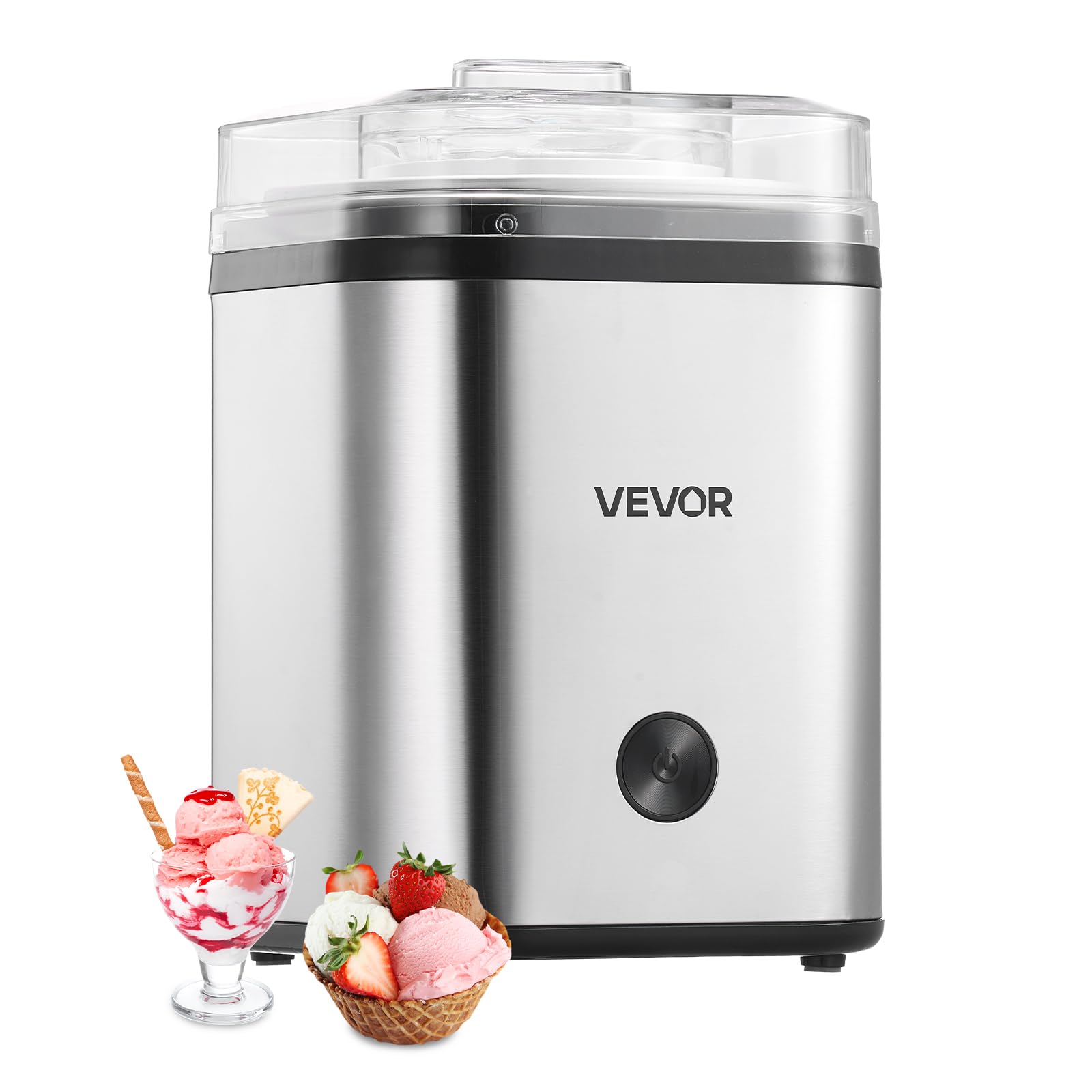 VEVOR Ice Cream Maker, 2.11 Qt. Large Capacity, Electric Automatic Ice-Cream Machine, with Easy Operation & Cleaning, Stainless 