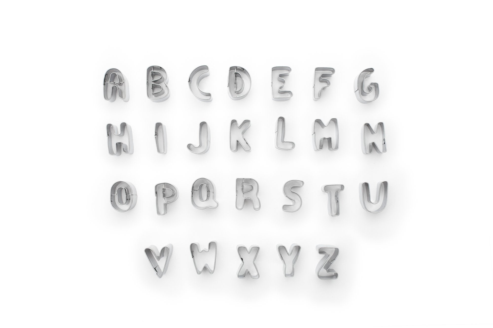 Fox Run Alphabet Cookie Cutters, 26 Piece, Metallic