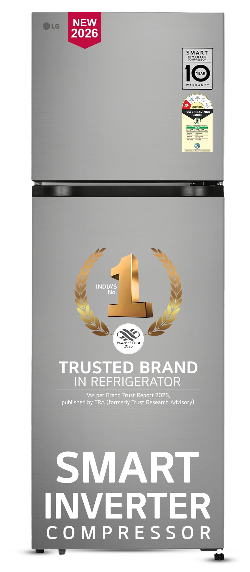 Lg 251 L, 1 Star, FrostFree Smart Inverter Double Door Refrigerator With Smart Mode (Glt2516Wwpz, Shiny Steel, Multi Air Flow C